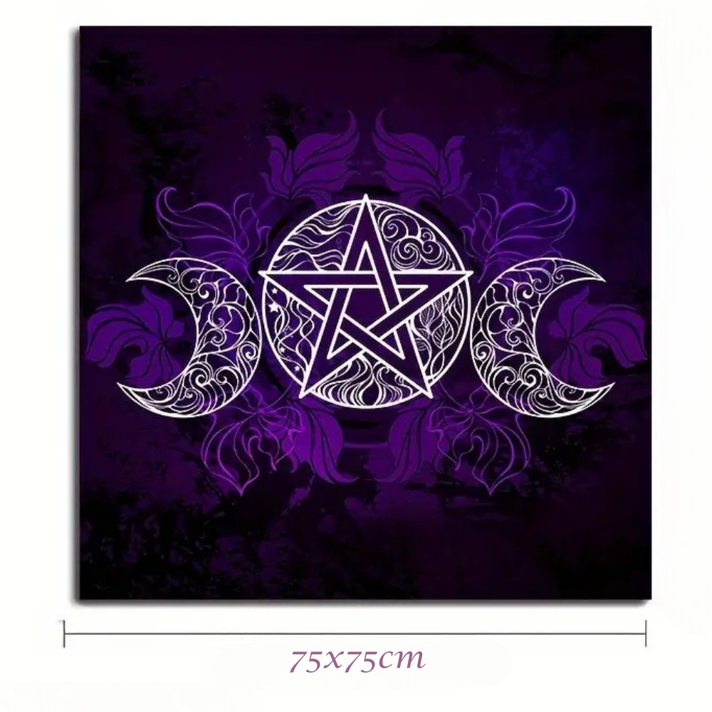 Triple Moon Pentagram Altar Cloth image 2