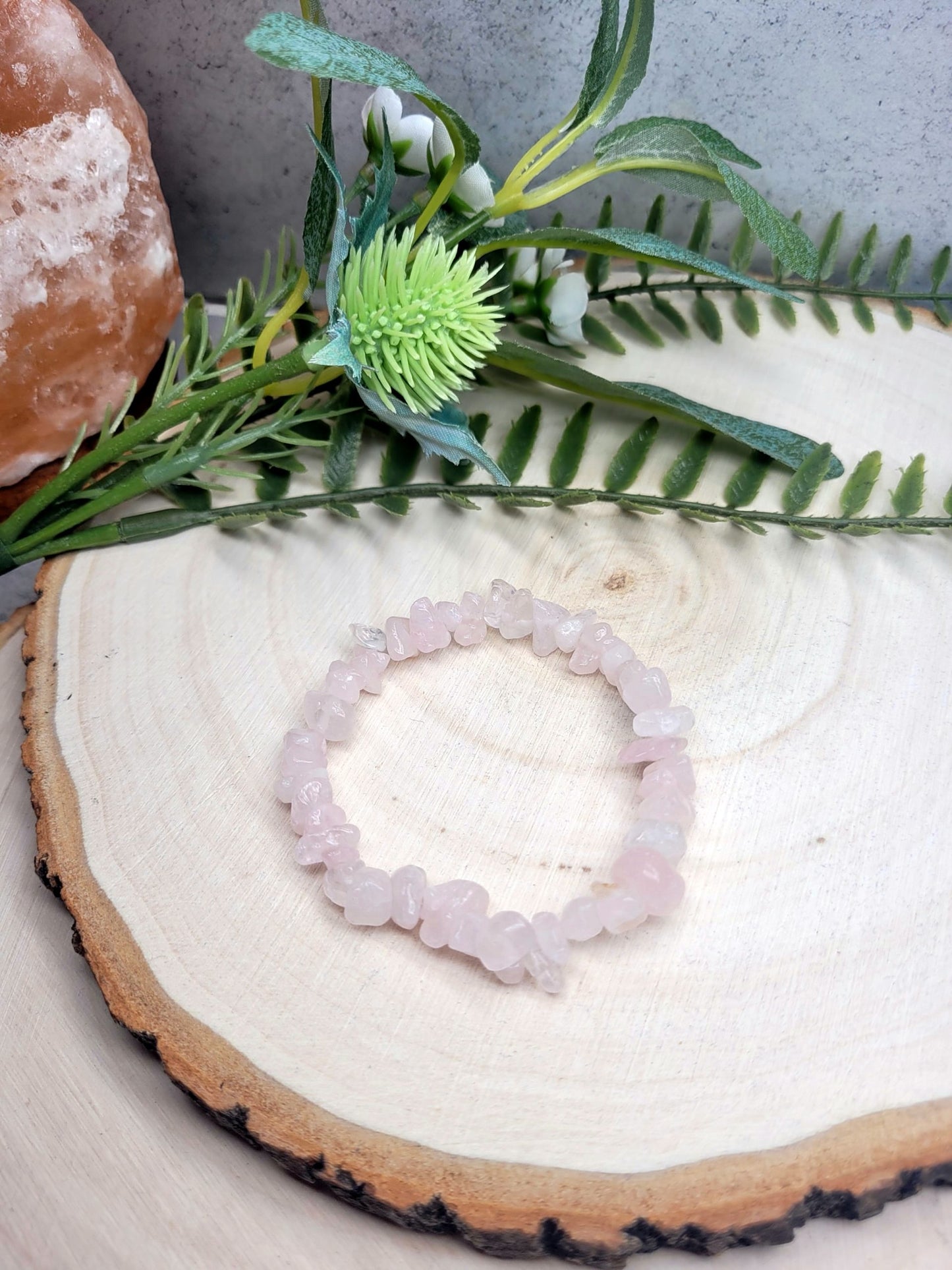 Rose quartz chip bracelet image 0