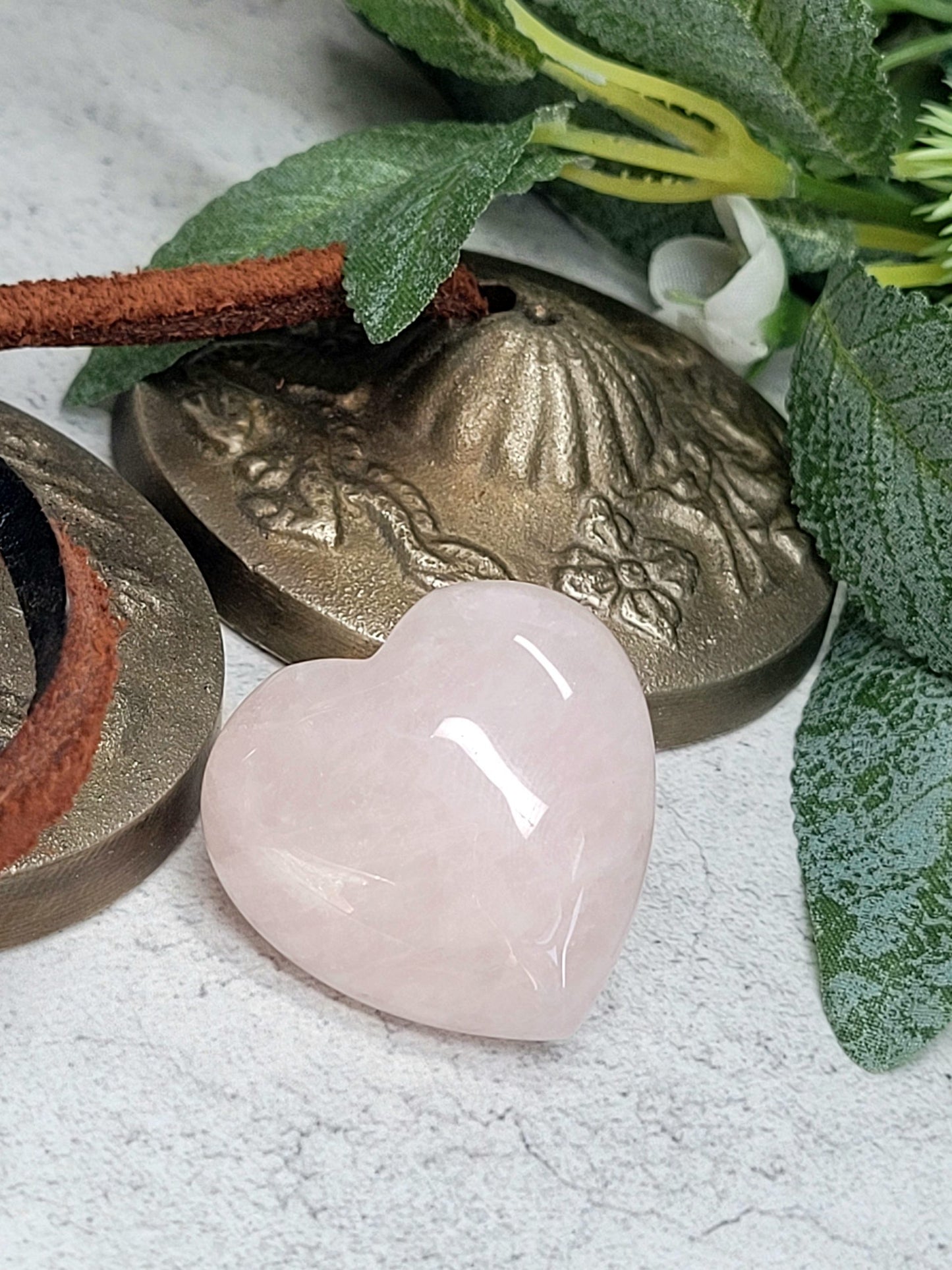 Rose Quartz Puff Heart 3cm image 0