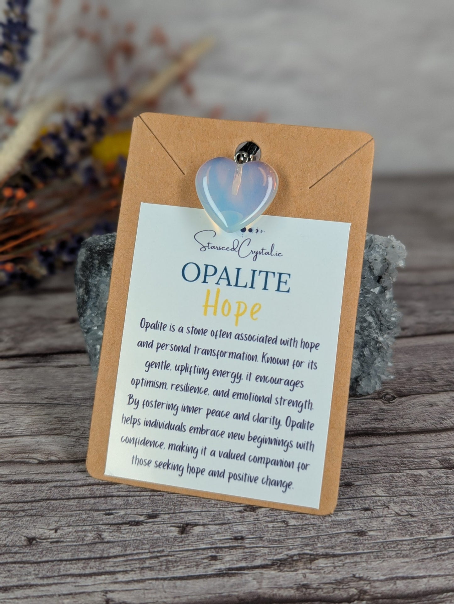 Opalite heart necklace- "Hope" image 0
