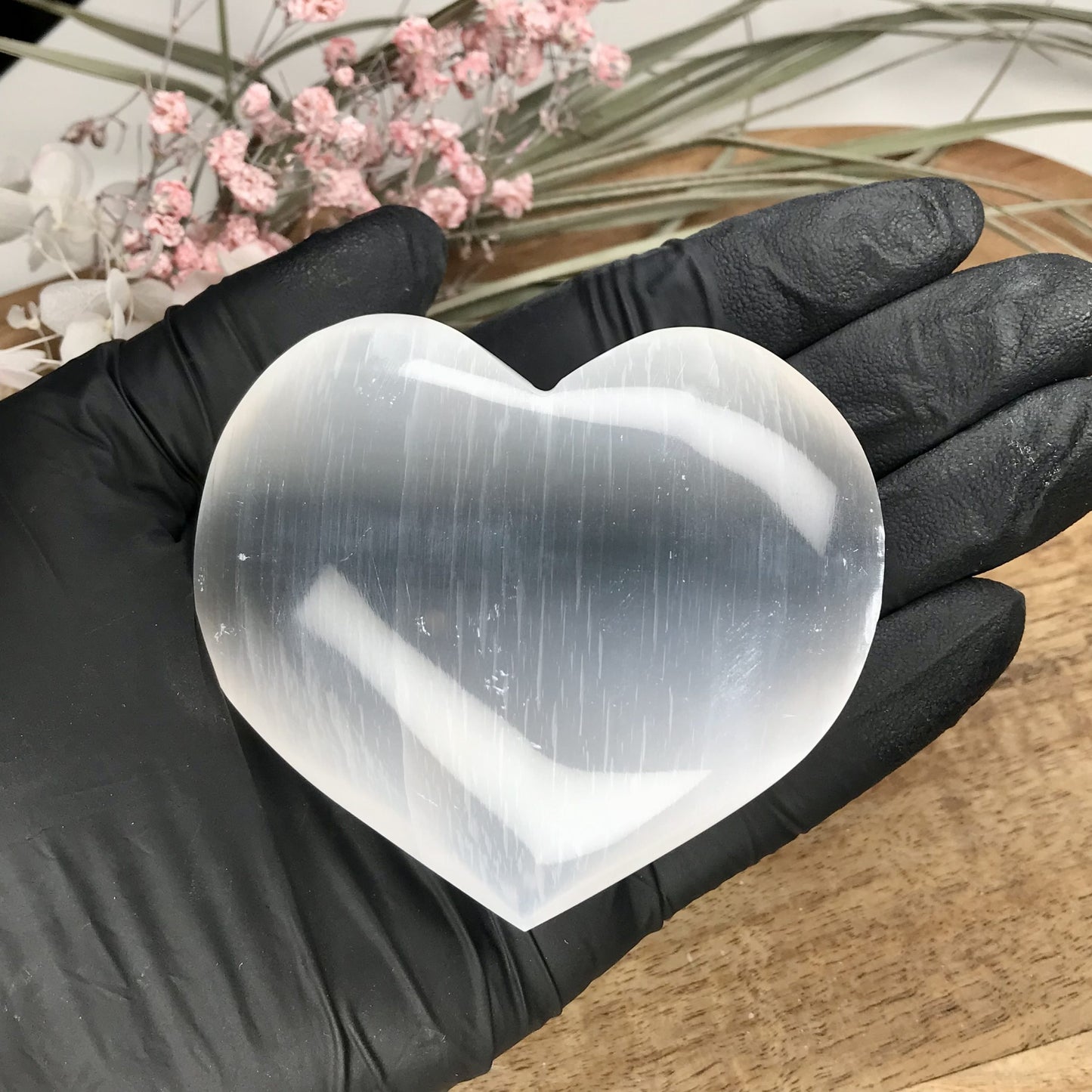 Selenite puff heart 7cm image 2