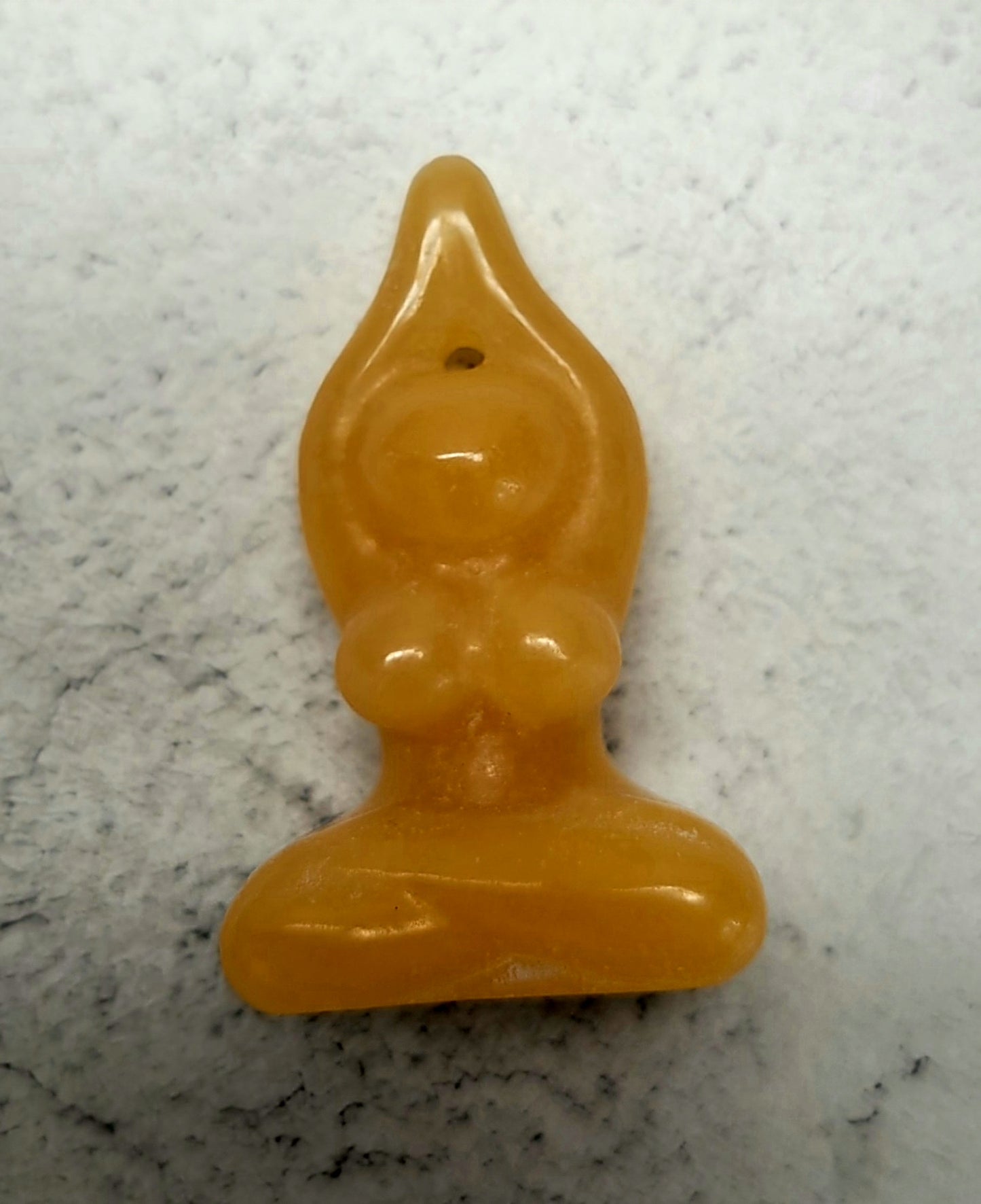 Goddess carving 5cm - Yellow Jade image