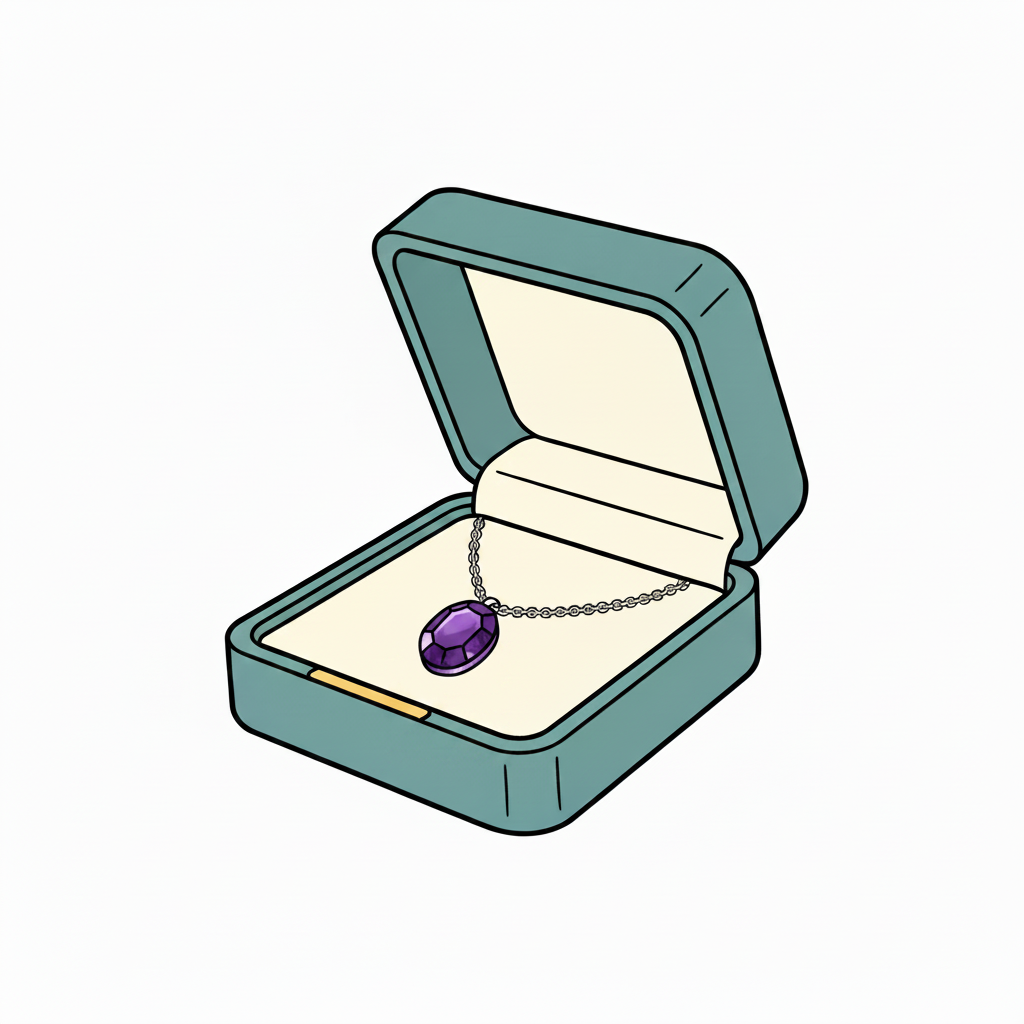 Amethyst Necklace Gift Box