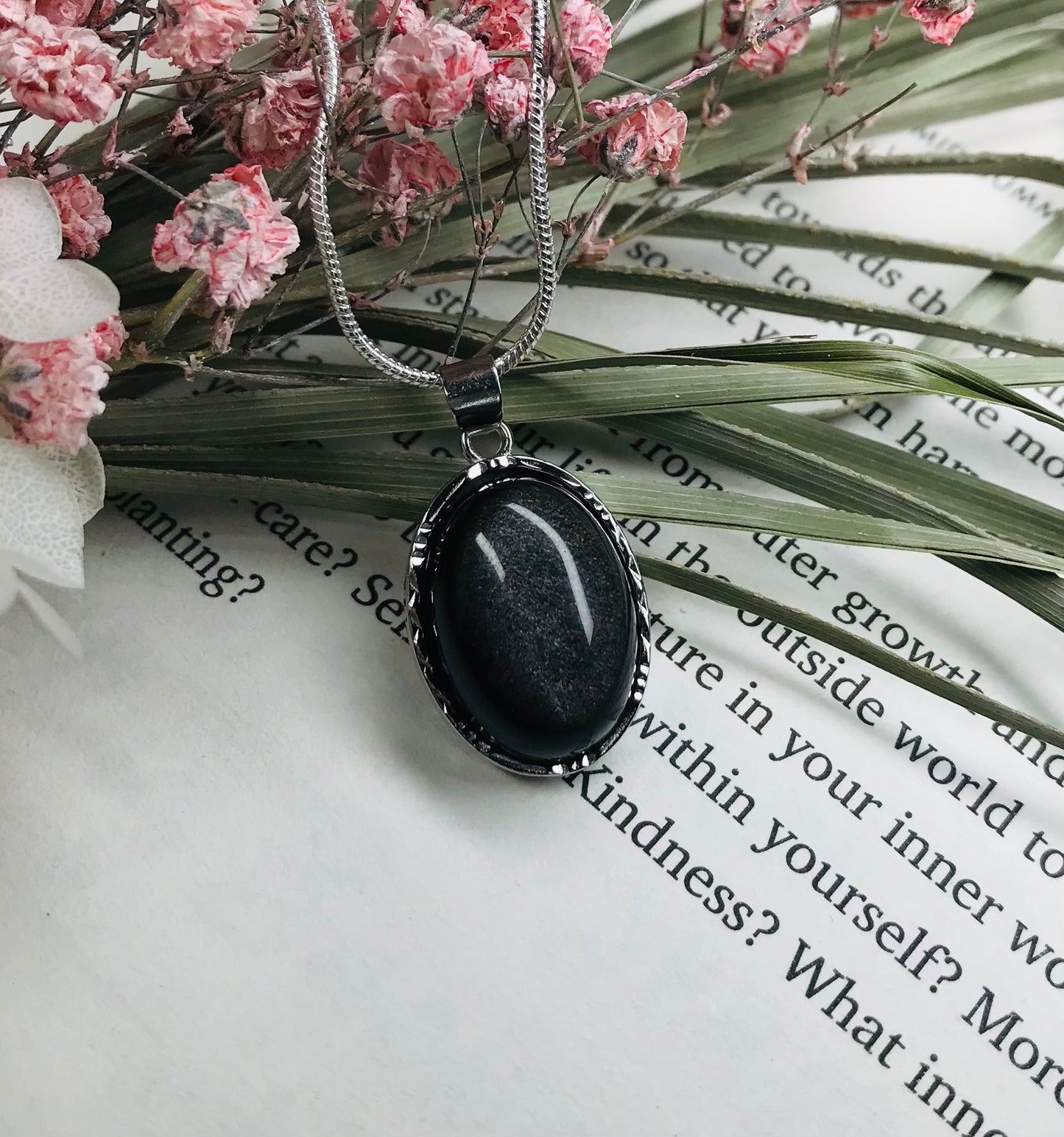Silver Obsidian pendant image 2