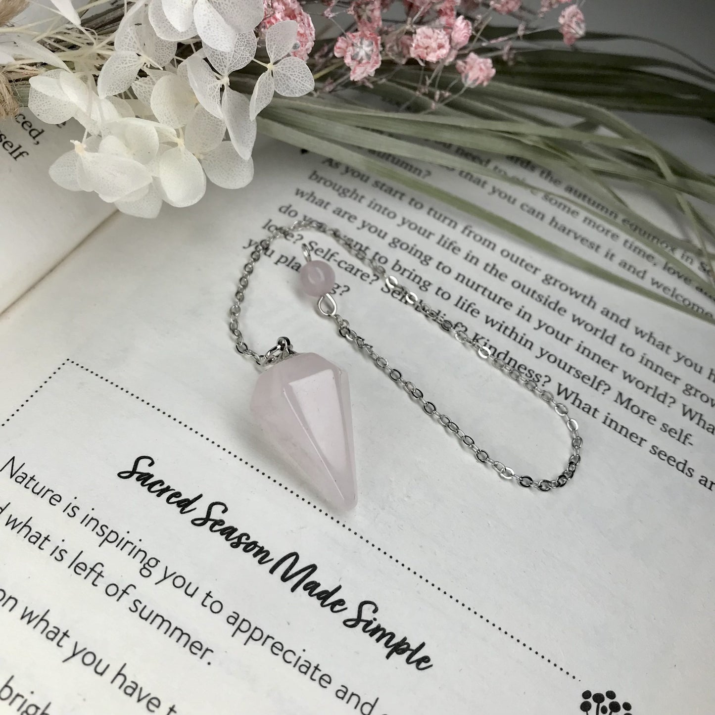 Rose quartz pendulum image 0