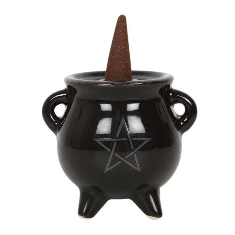 Pentragram Cauldron Ceramic Incense Holder image 1