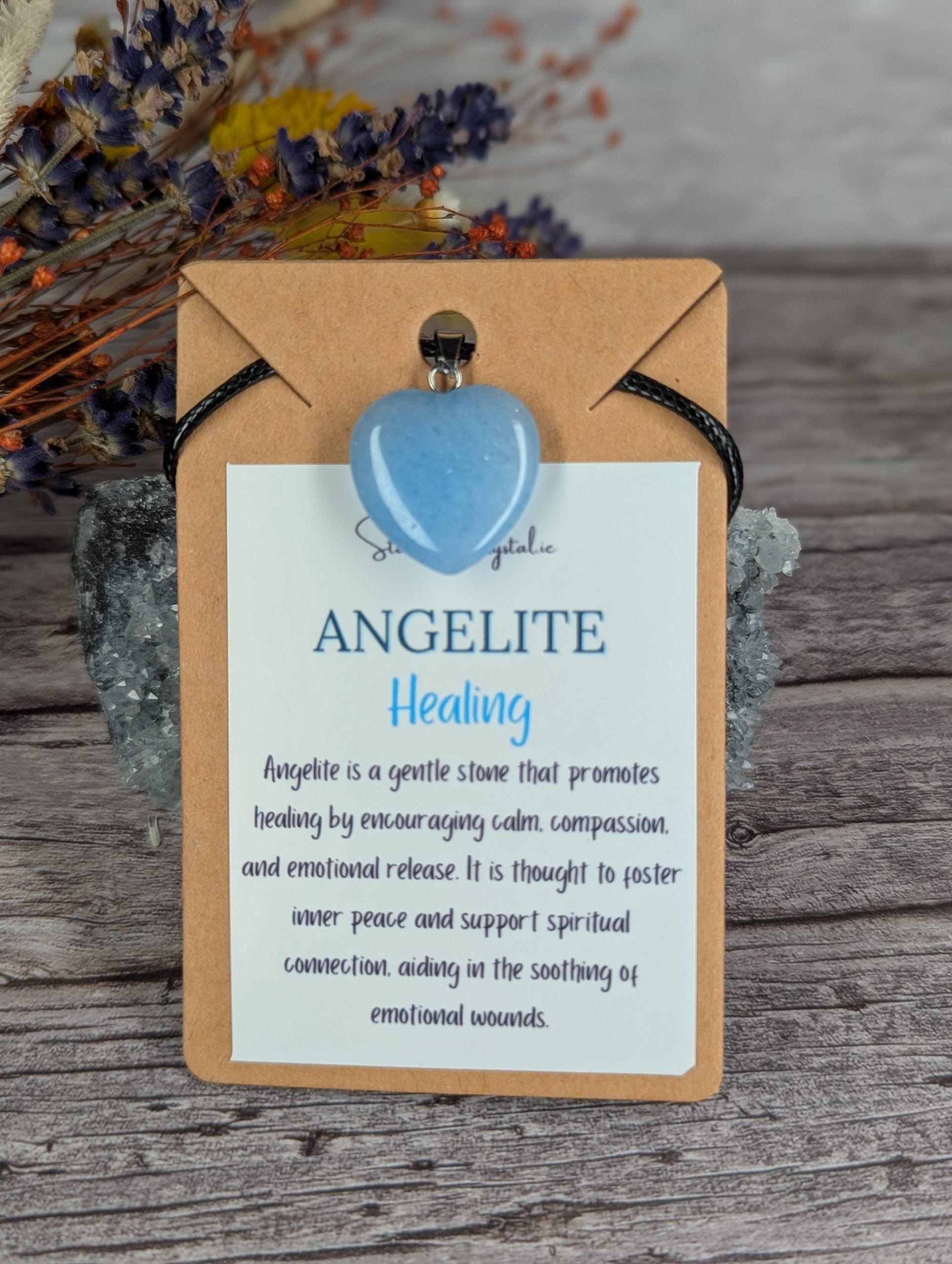 Angelite heart necklace-"Healing" image 0