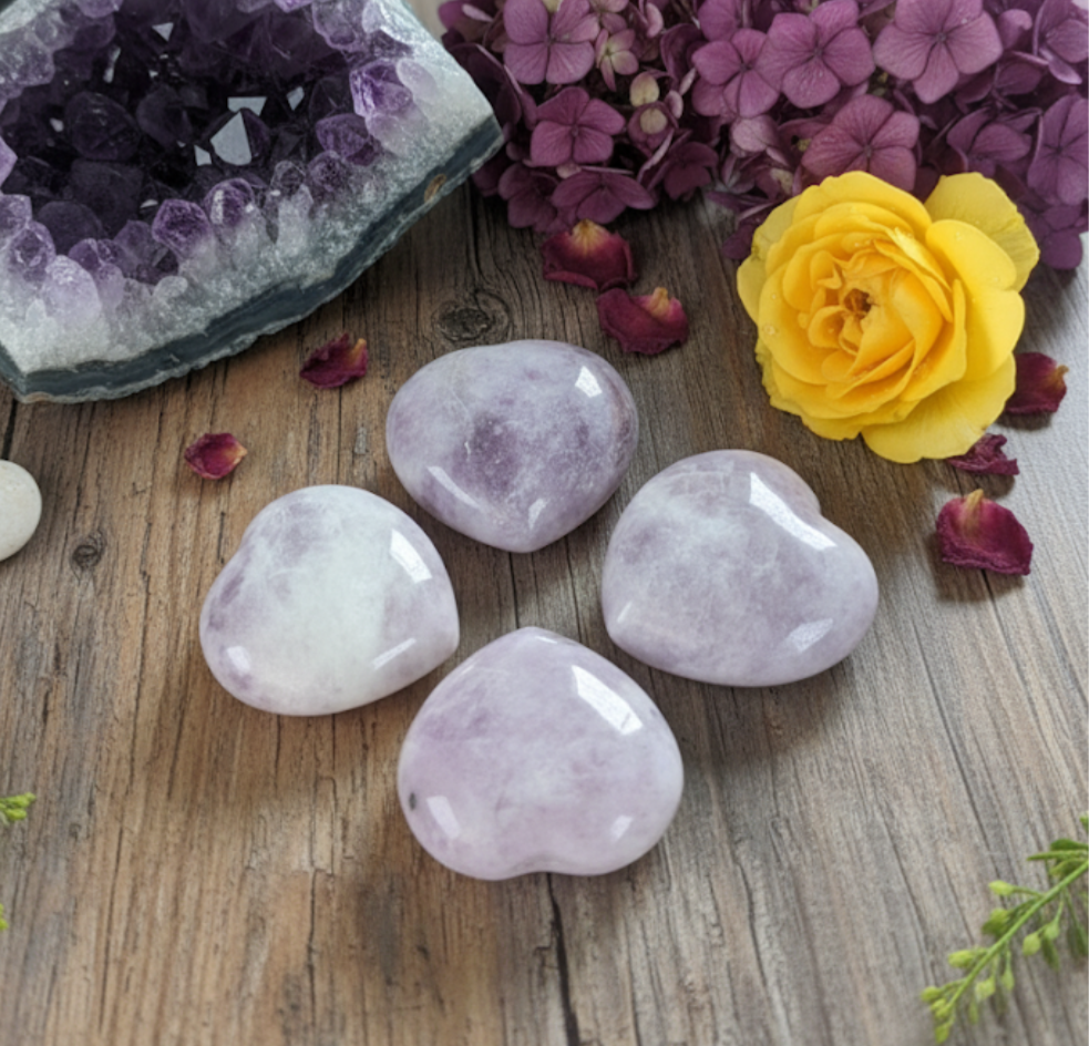 Lepidolite Puff Heart image 0