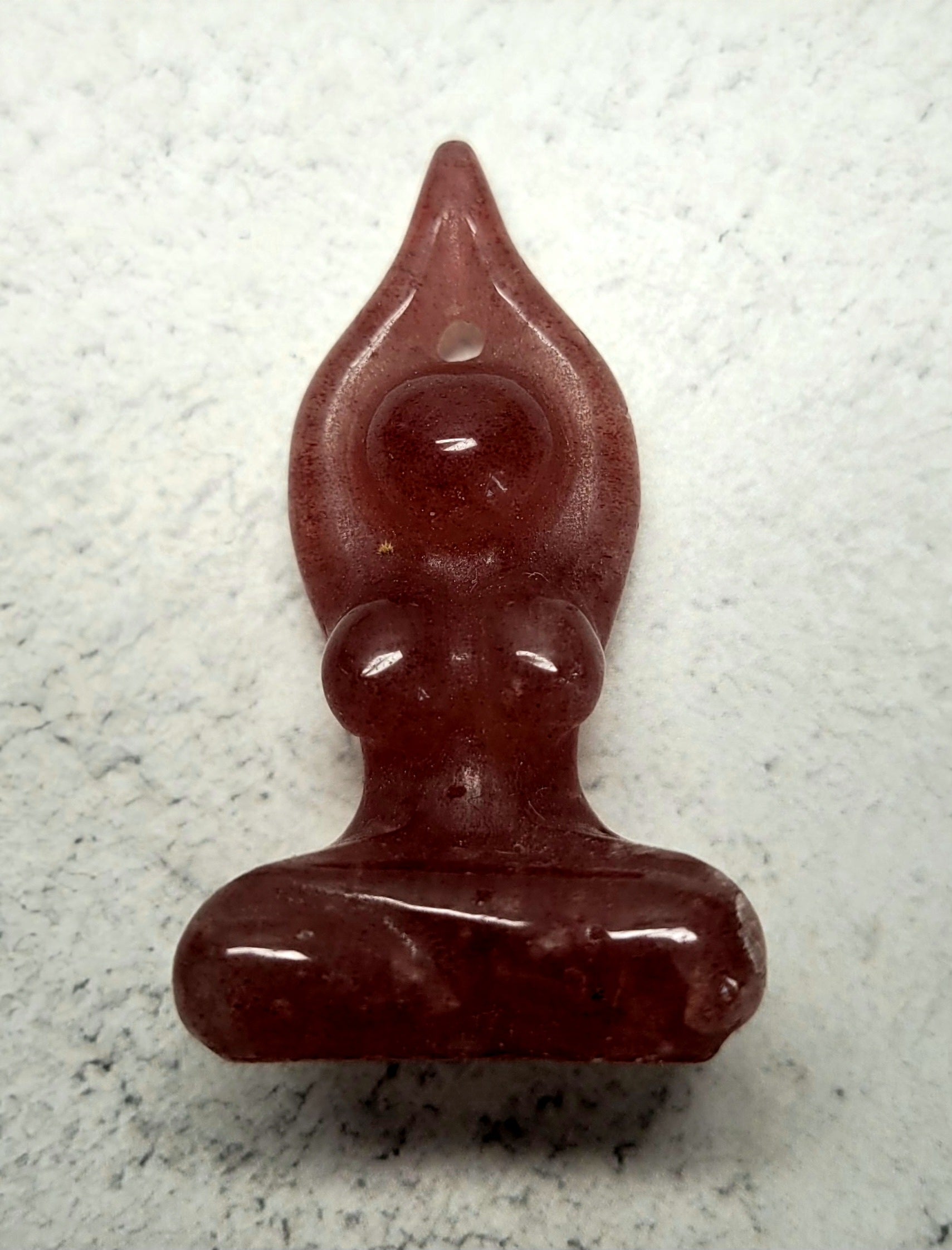 Goddess carving 5cm - Strawberry Quartz image