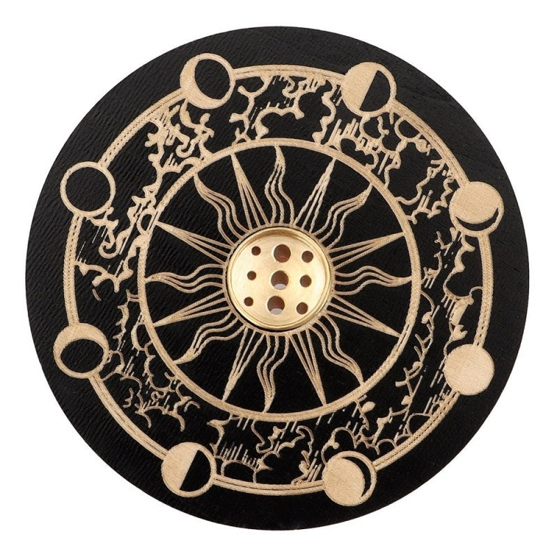 Wooden incense burner - moon phase image 0