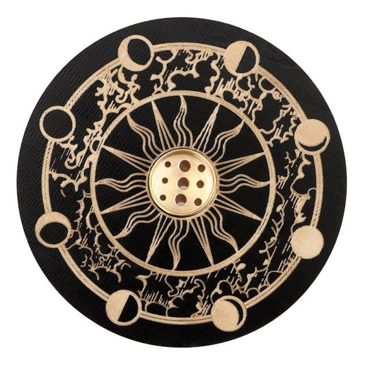 Wooden incense burner - moon phase image 0