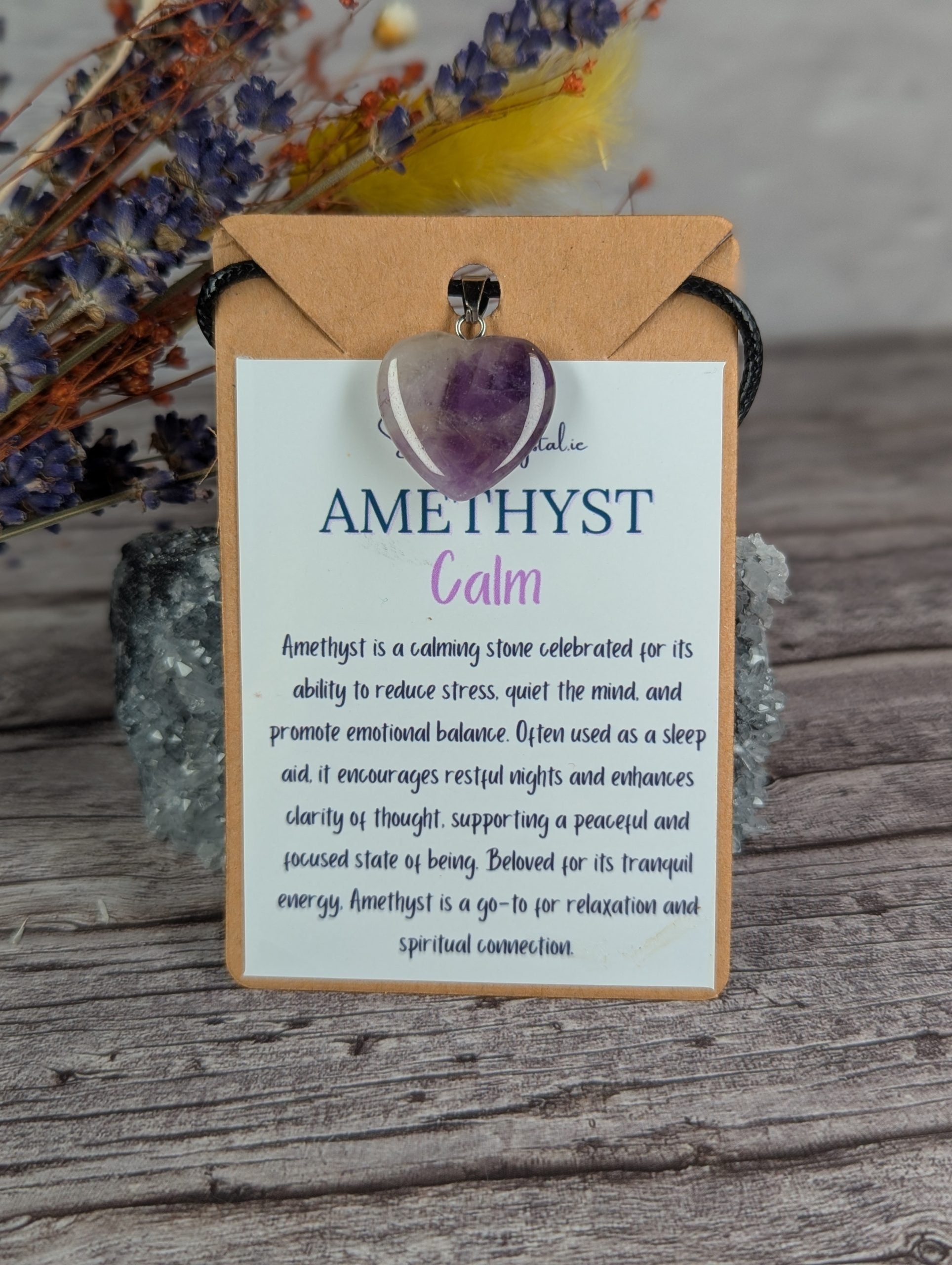 Amethyst Heart Necklace-"Calming" image 0