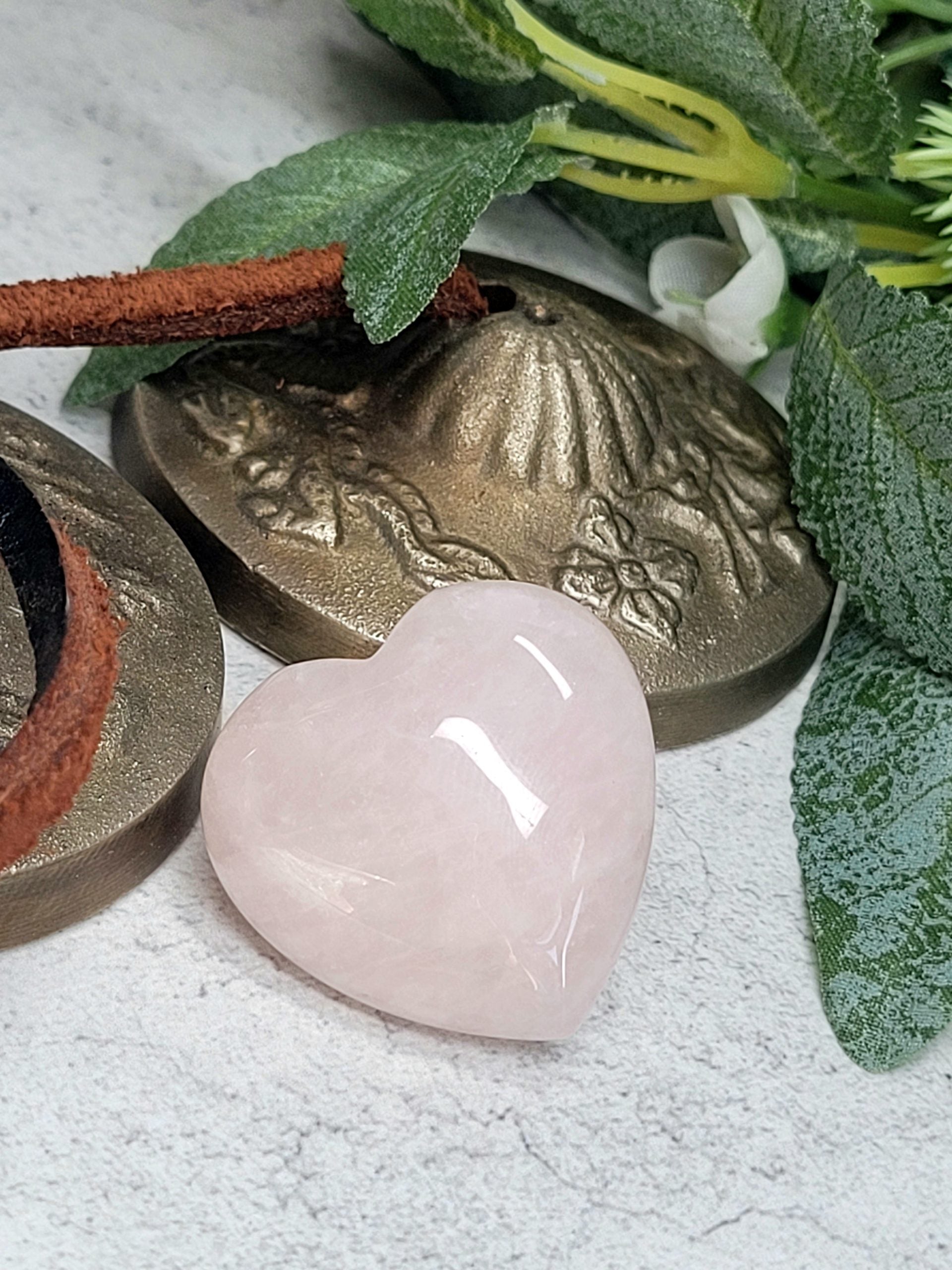 Rose Quartz Puff Heart 3cm image 0