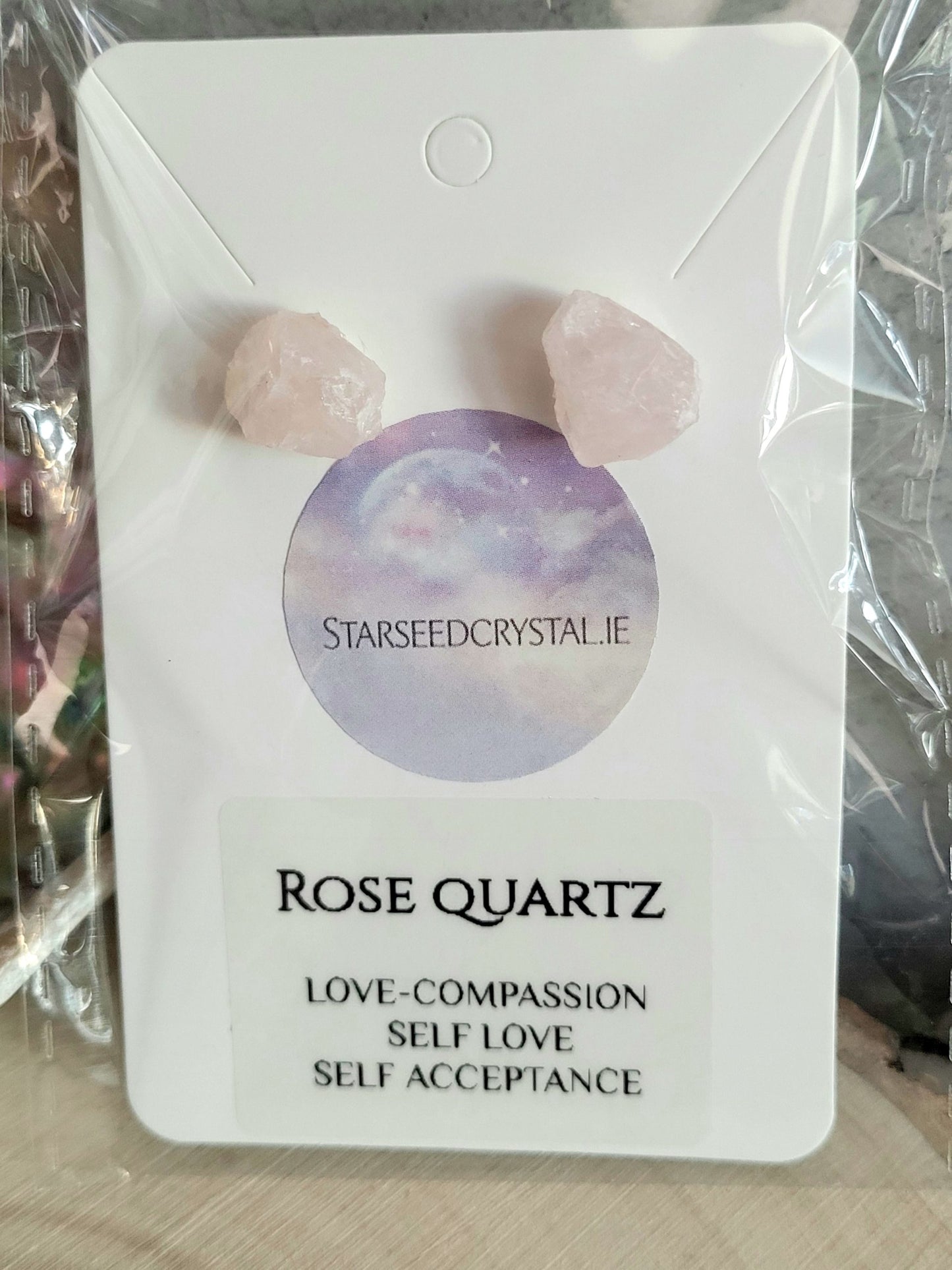 Rose Quartz stud earrings image 1