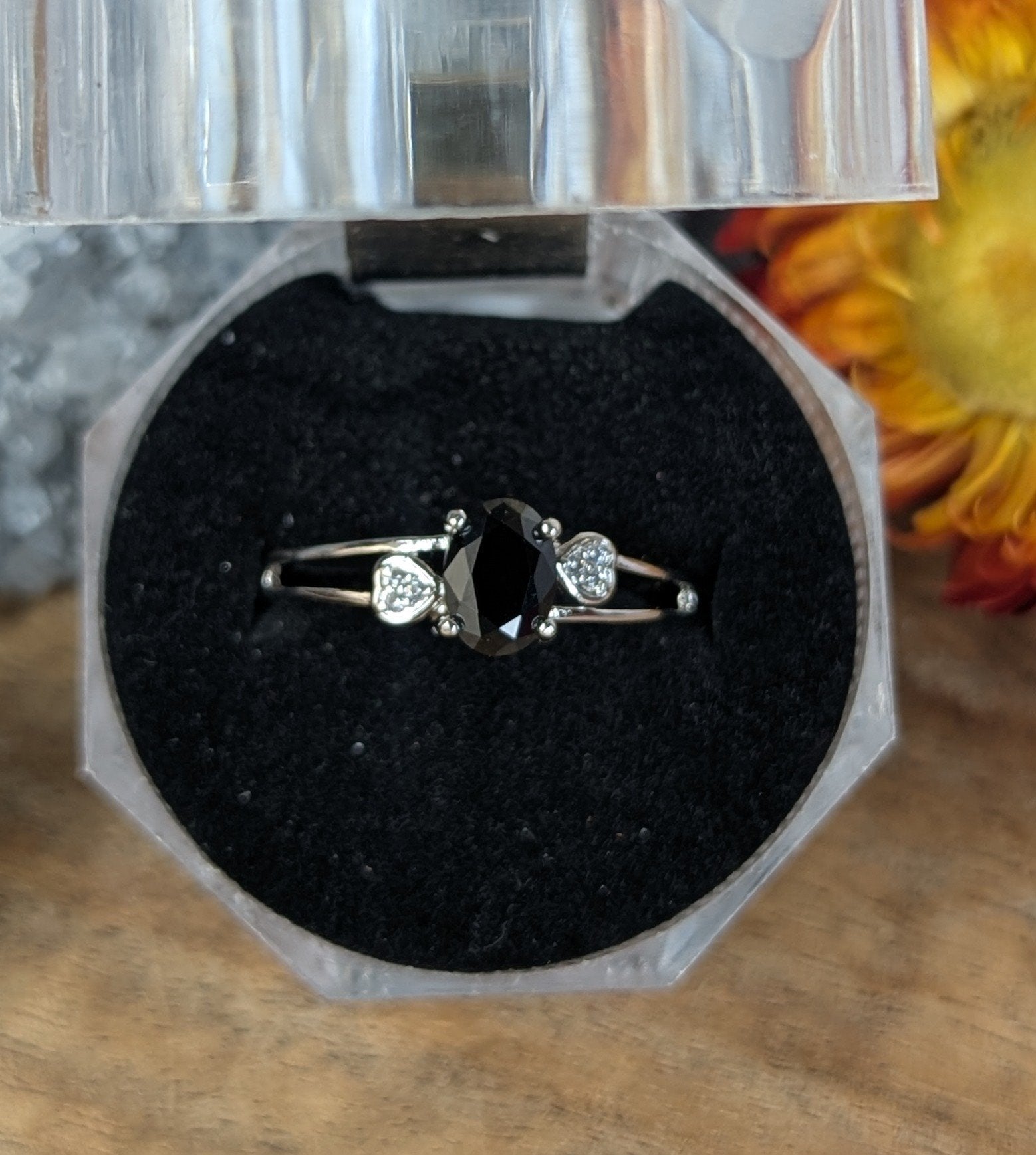 Black Spinel Rings - One image
