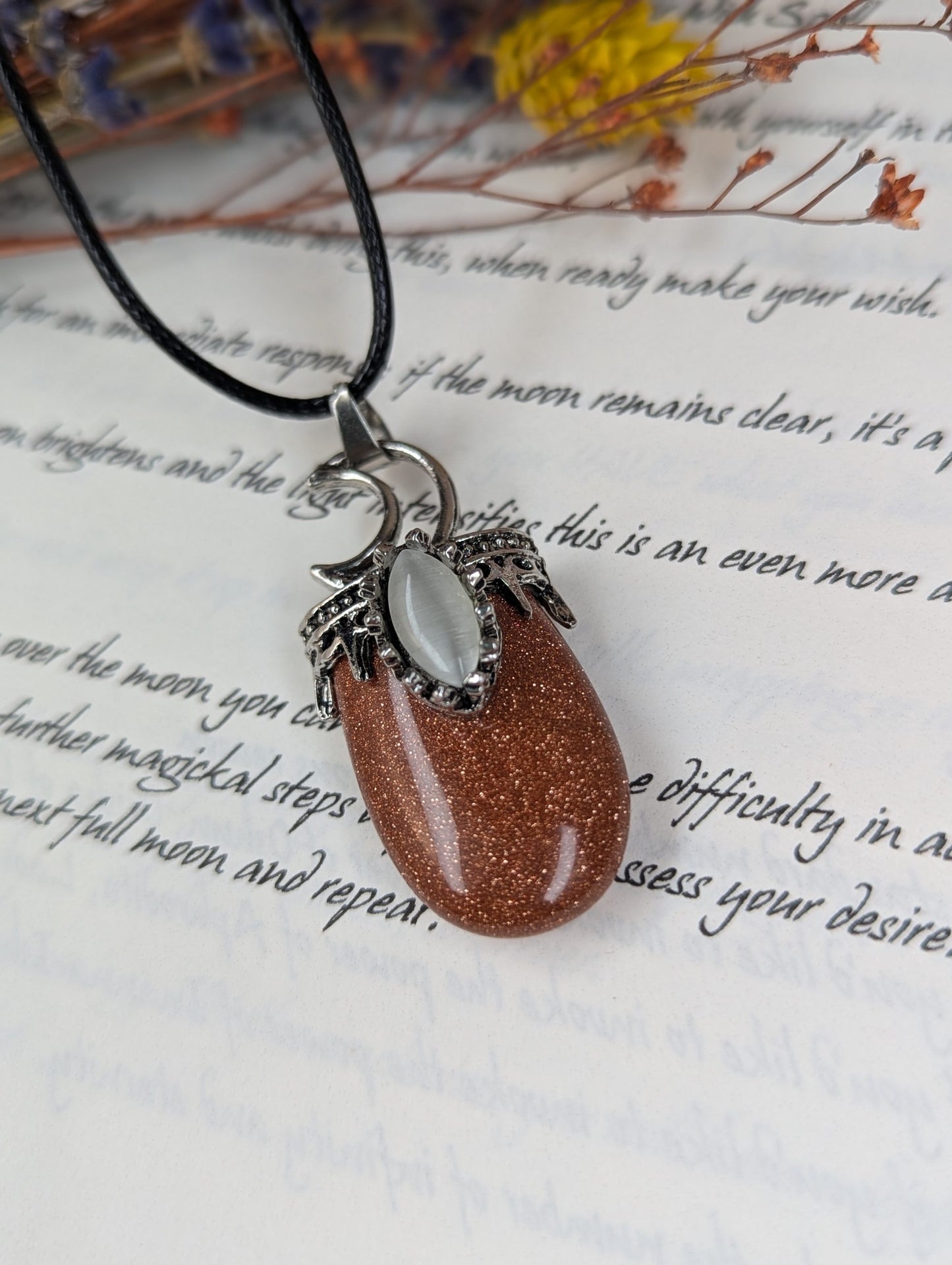 Crystal Moon Pendants - Goldstone image