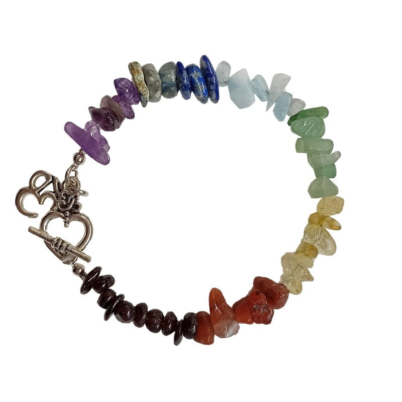 Chakra chip bracelet "OM" image 0