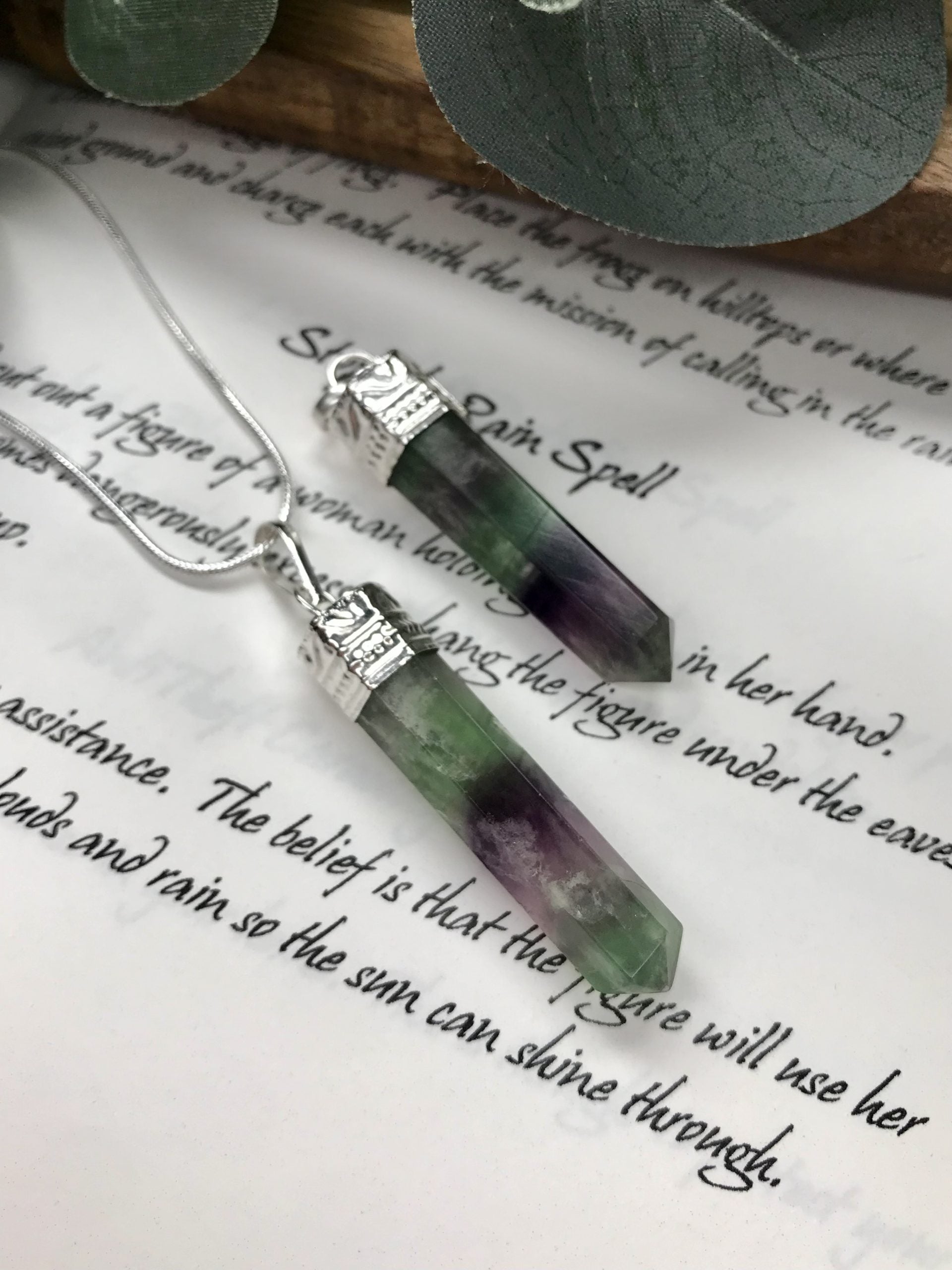 Fluorite point pendant image 0