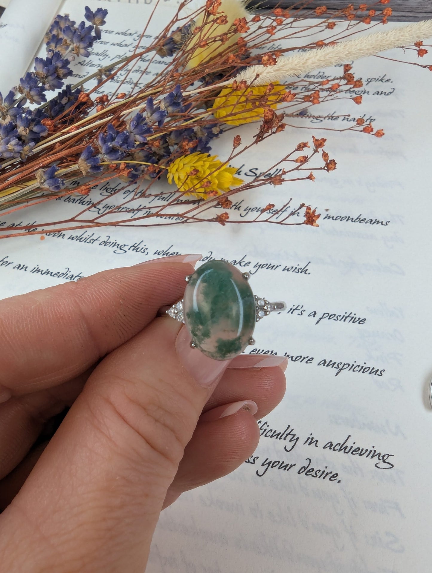 Moss Agate Rings - Five image