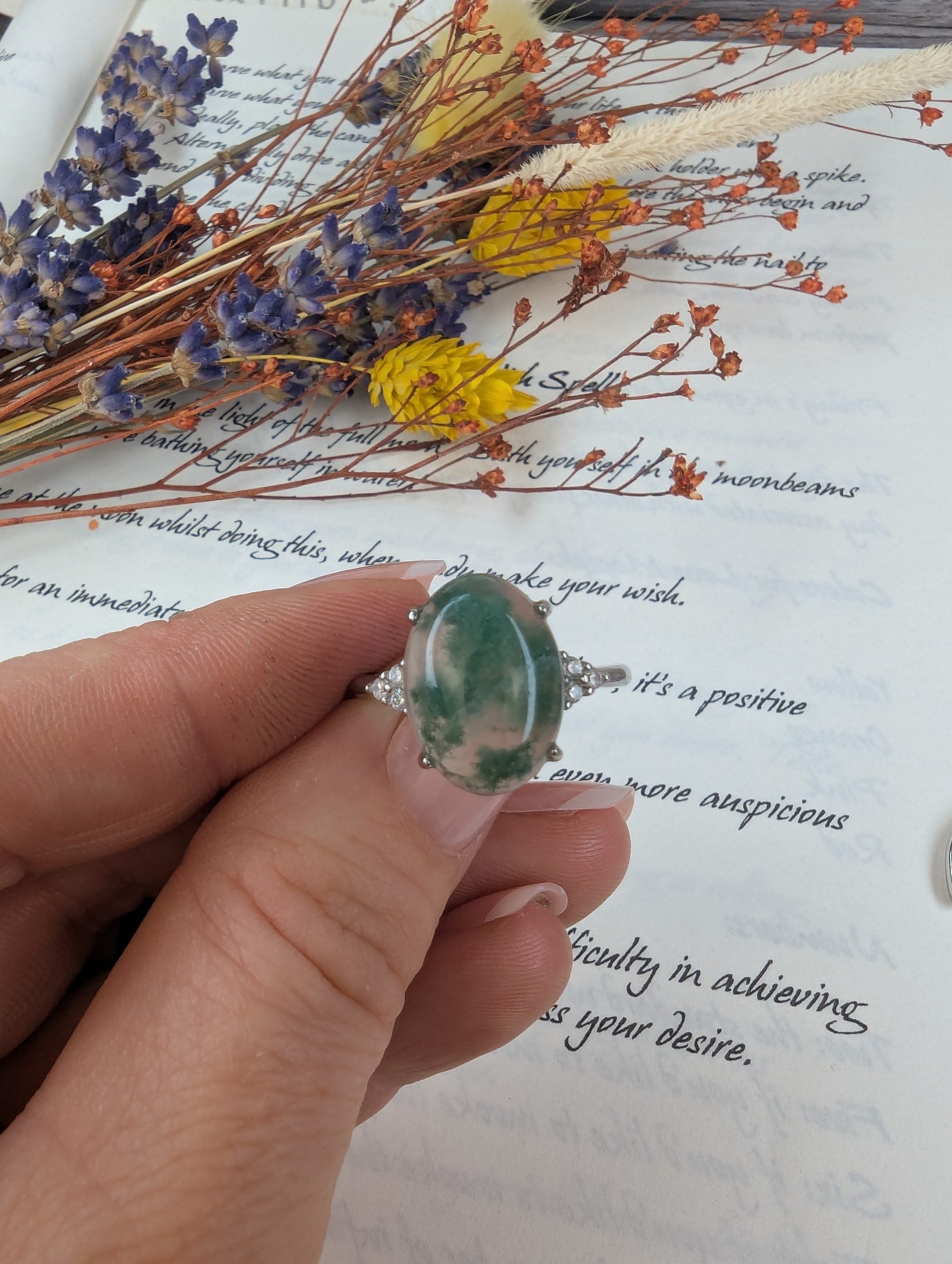 Moss Agate Rings - Five image
