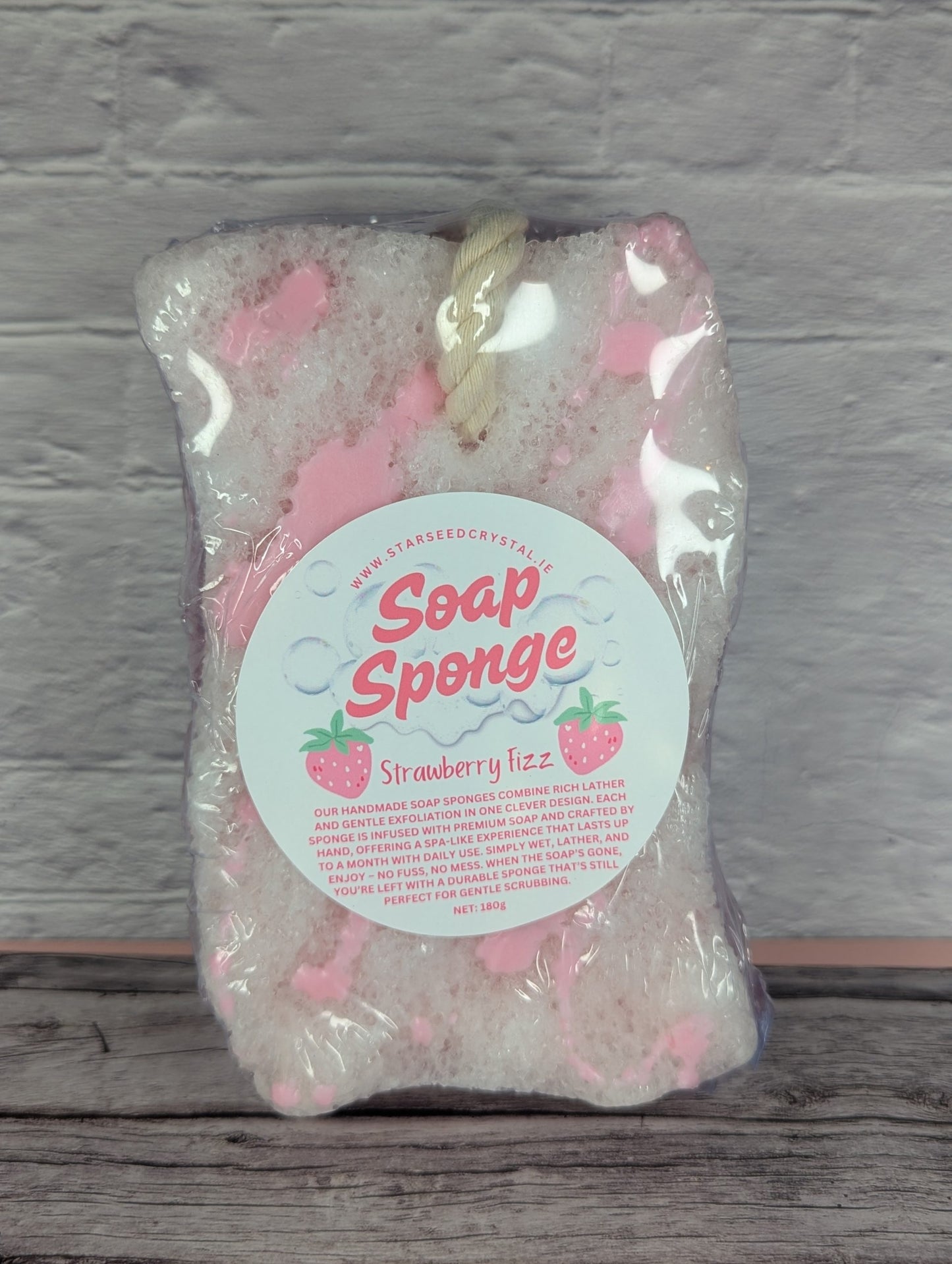 Handcrafted Soap-Filled Sponges - Strawberry Fizz image