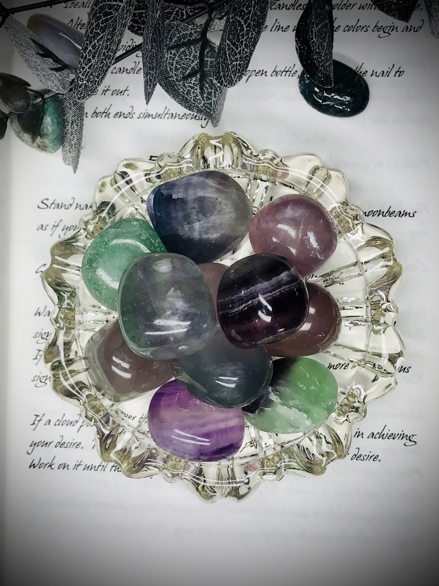 Rainbow Fluorite tumble stone - M/L image
