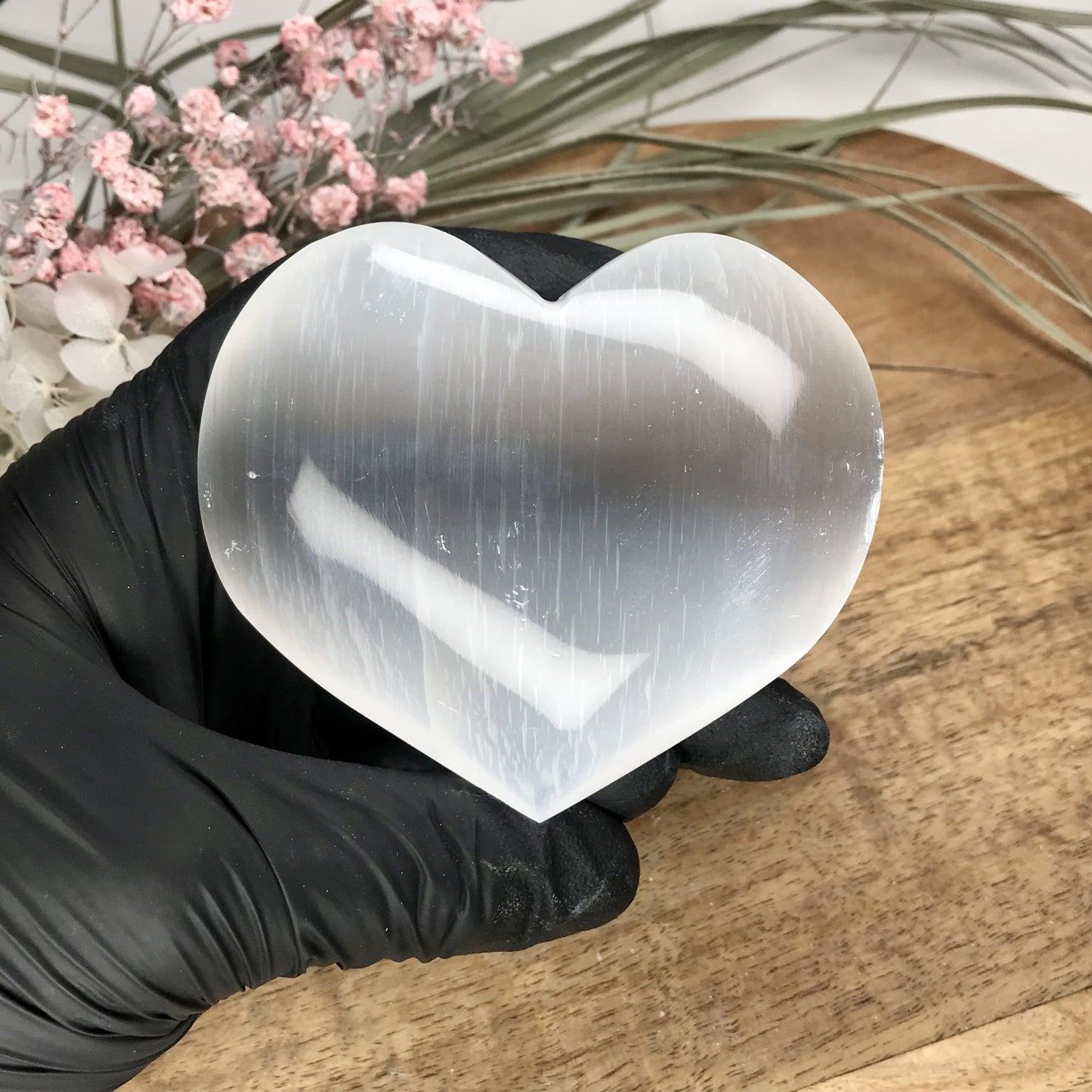 Selenite puff heart 7cm image 0