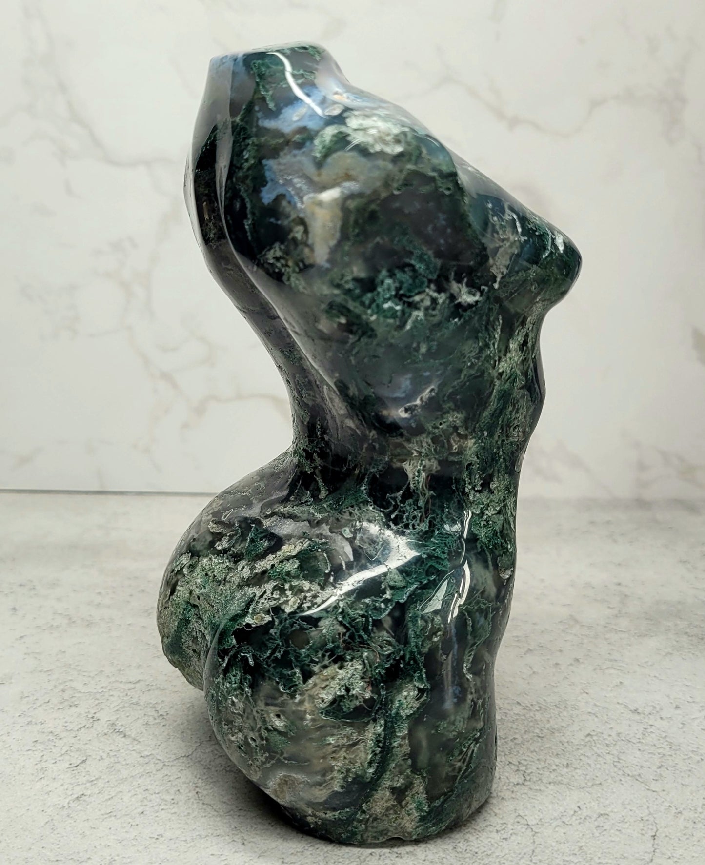 Large Female Body - Green Moss Agate 14cm, 930g image 3