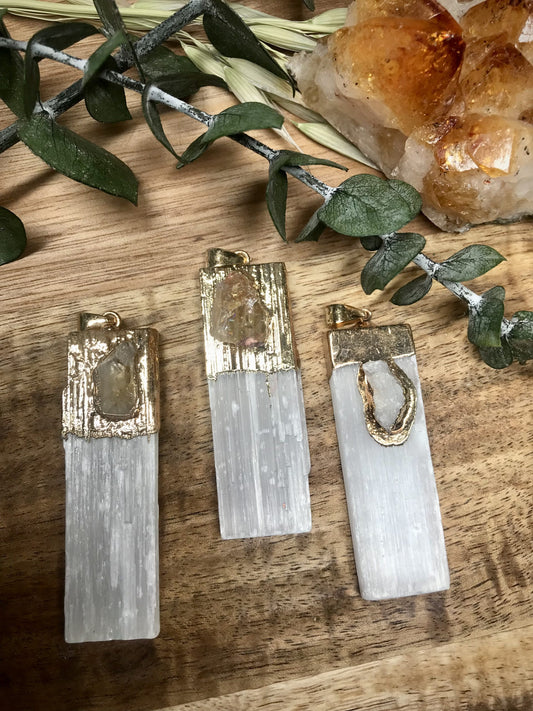 Selenite & Citrine pendant image 0