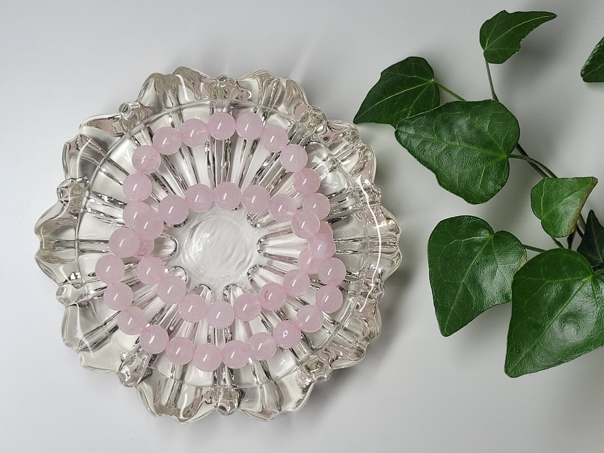 Rose quartz bead bracelet image 0