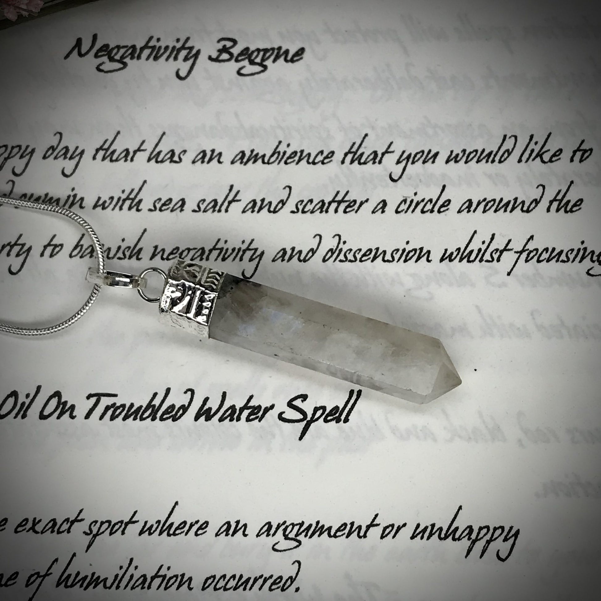 Rainbow Moonstone point pendant image 1