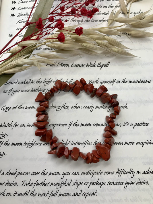 Red Jasper chip bracelet image 0