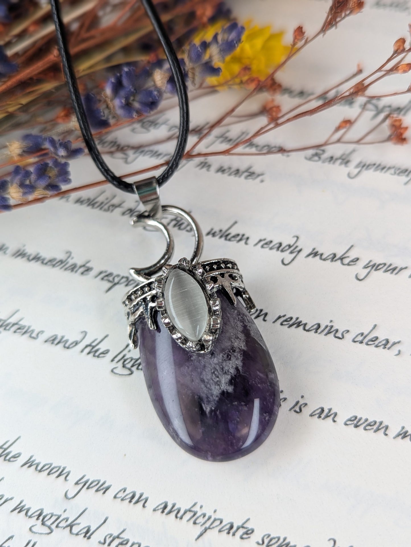 Crystal Moon Pendants - Amethyst image