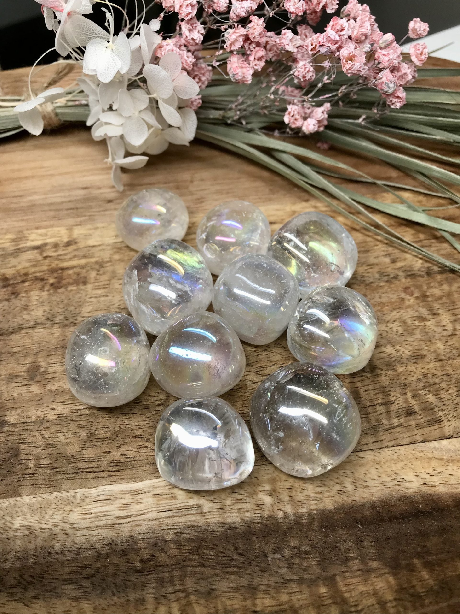 Angel Aura Tumblestone-clear quartz image 0