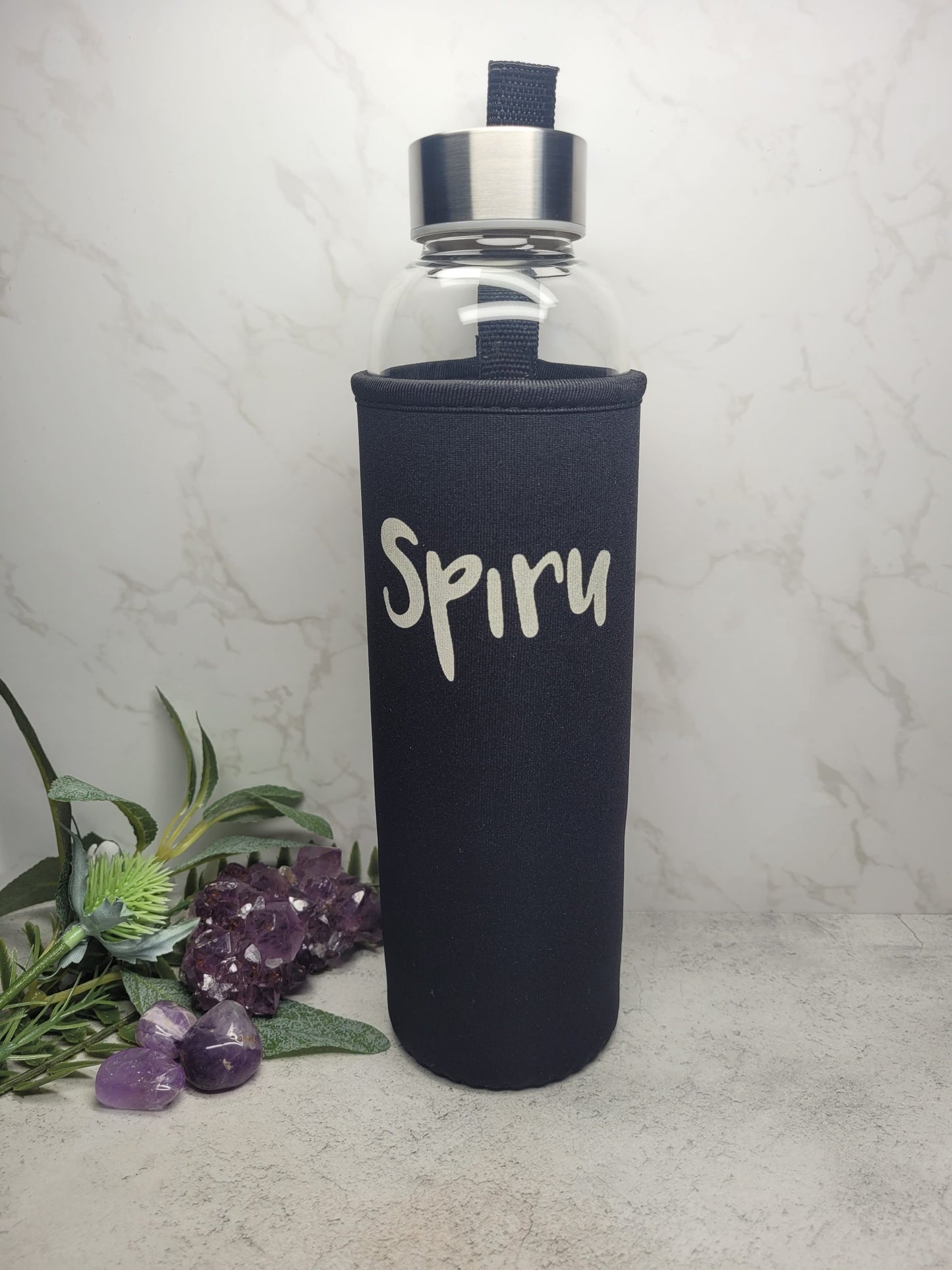 Rose Quartz Tumble Stone Infused Water Bottle image 2
