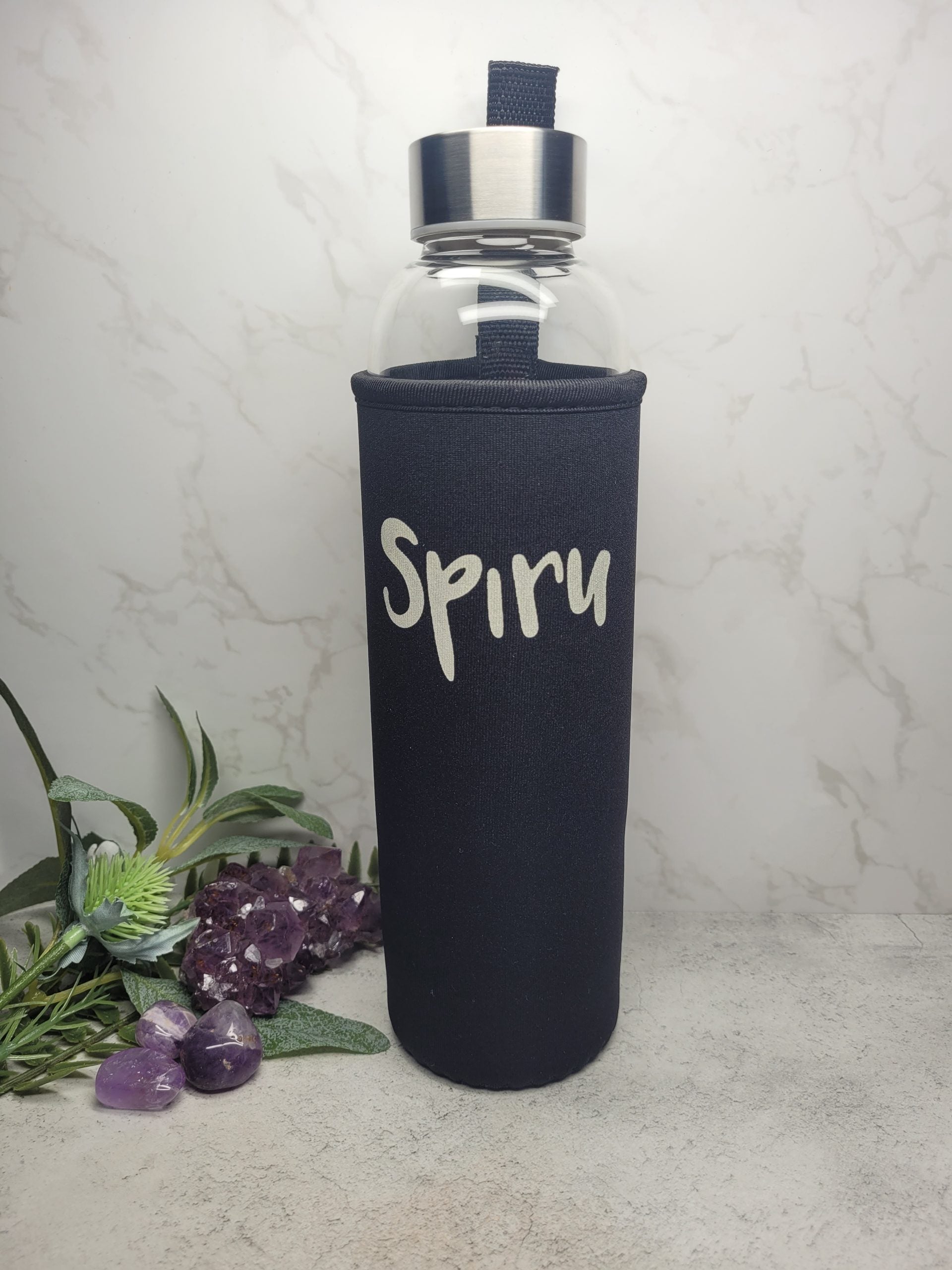 Rose Quartz Tumble Stone Infused Water Bottle image 2