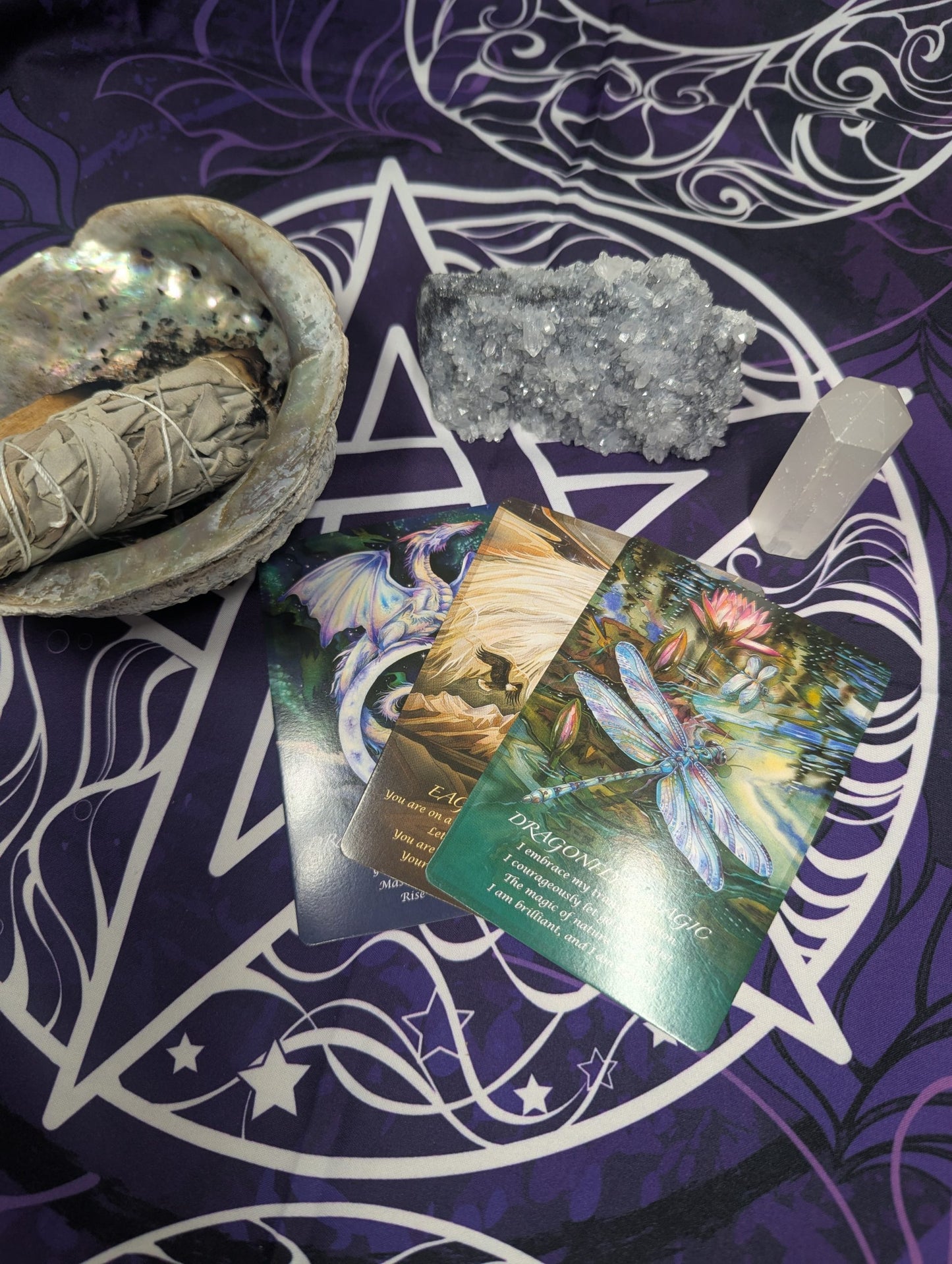 Triple Moon Pentagram Altar Cloth image 1