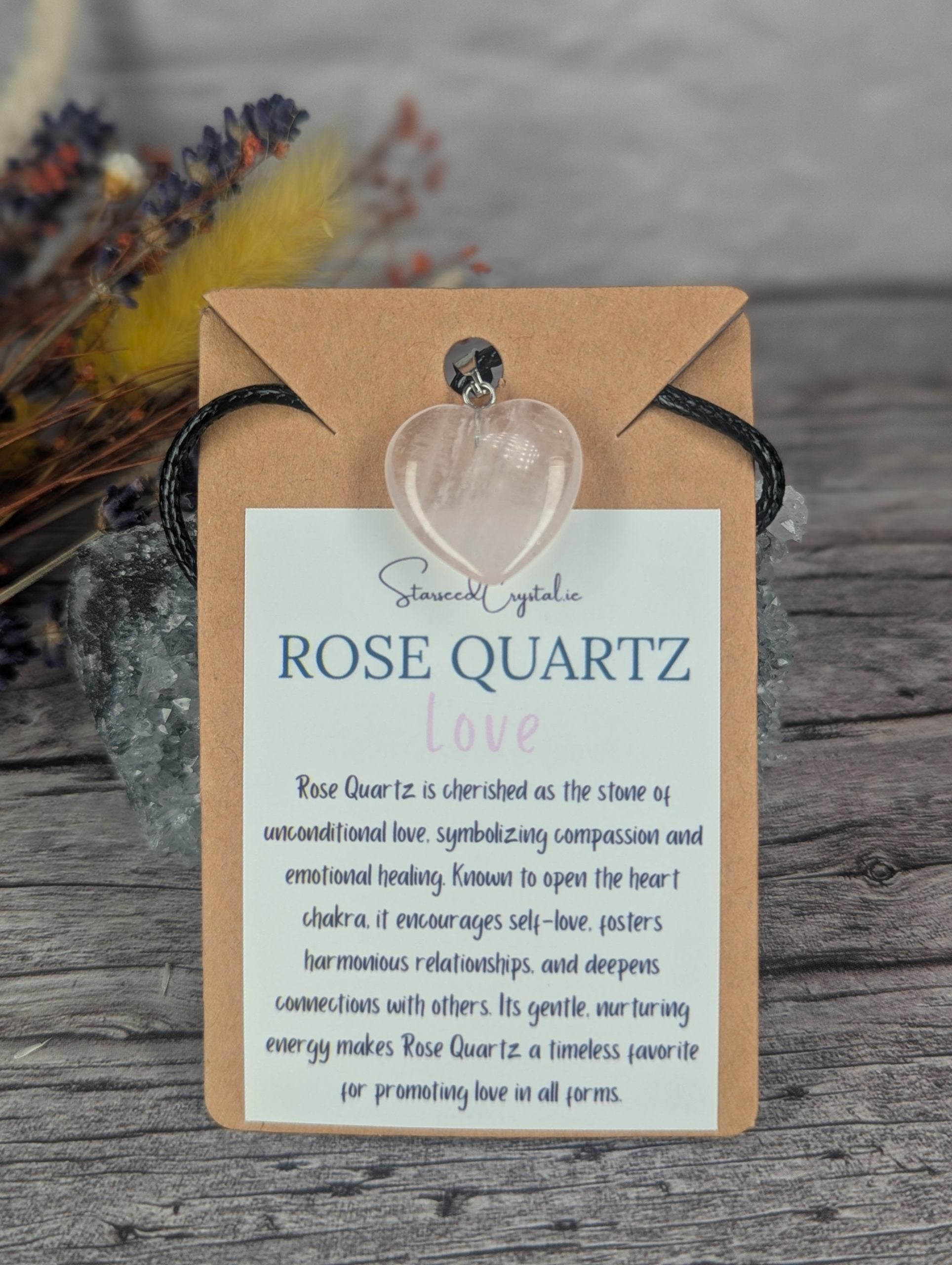 Rose Quartz heart necklace-"Love" image 0