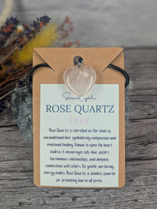 Rose Quartz heart necklace-"Love" image 0