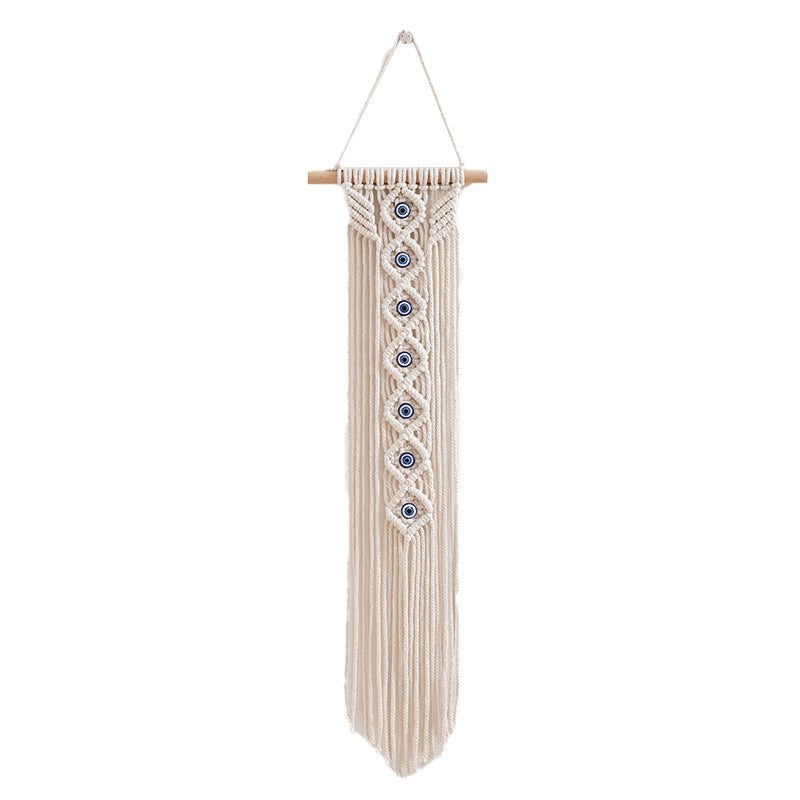 Evil Eye Dream Catcher Hand Woven Tapestry 20x65cm image 0
