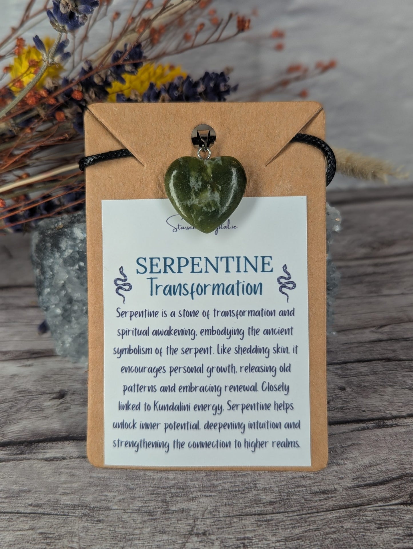Serpentine heart necklace- "Transformation" image 0