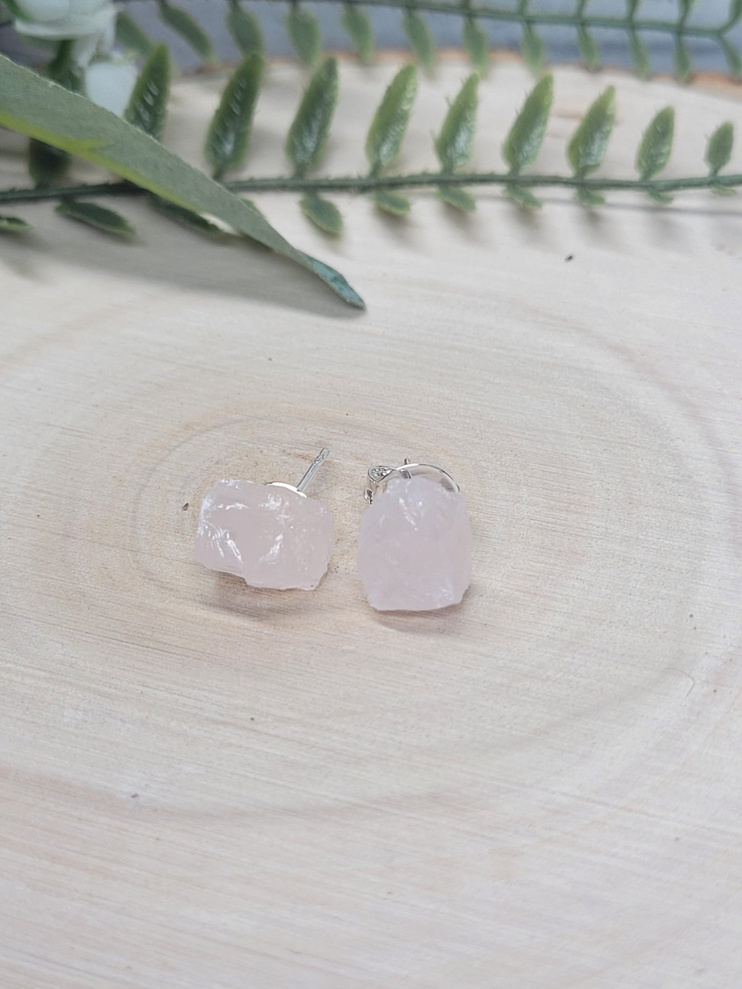 Rose Quartz stud earrings image 0