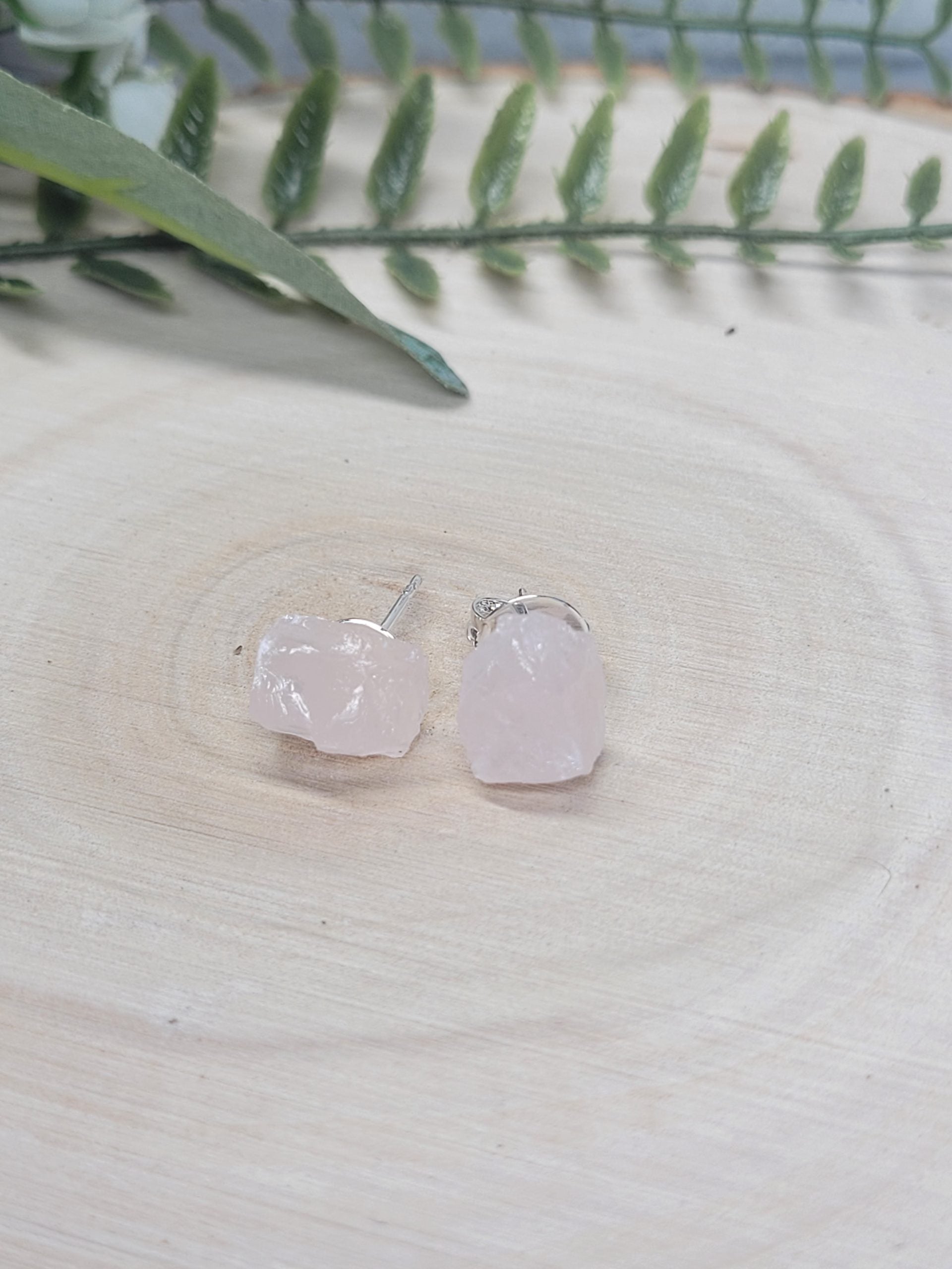 Rose Quartz stud earrings image 0