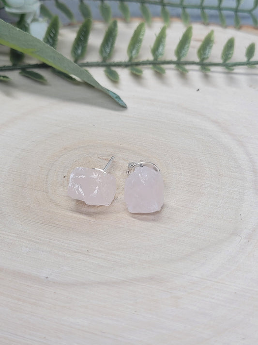 Rose Quartz stud earrings image 0