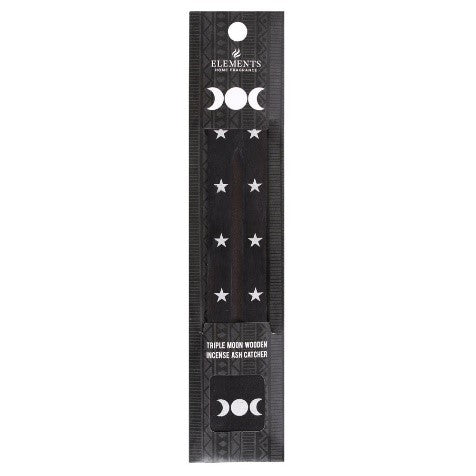 Triple Moon Wooden Incense Ash Catcher image 1