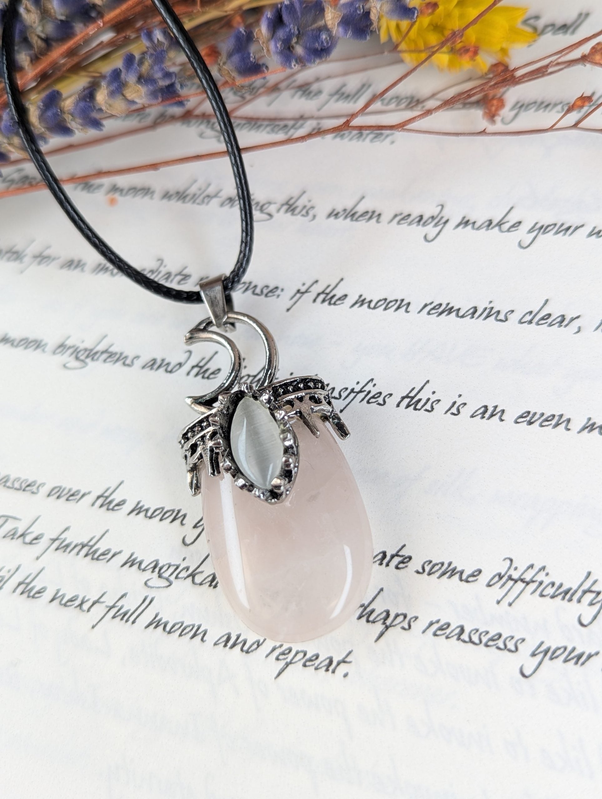 Crystal Moon Pendants - Rose Quartz image