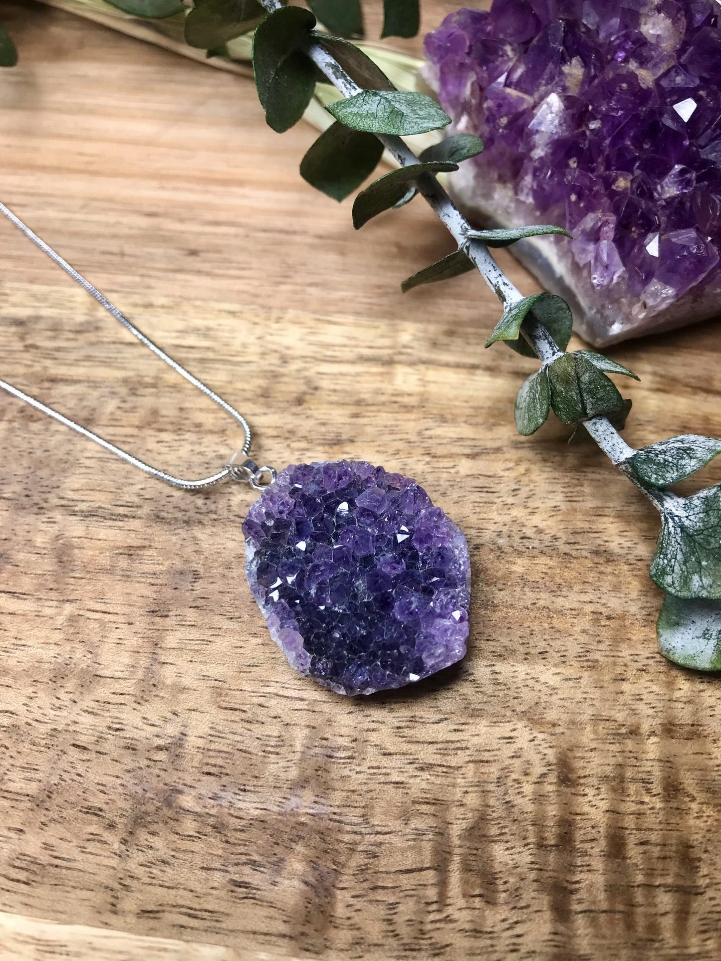 Amethyst cluster pendant 25-30mm image 1