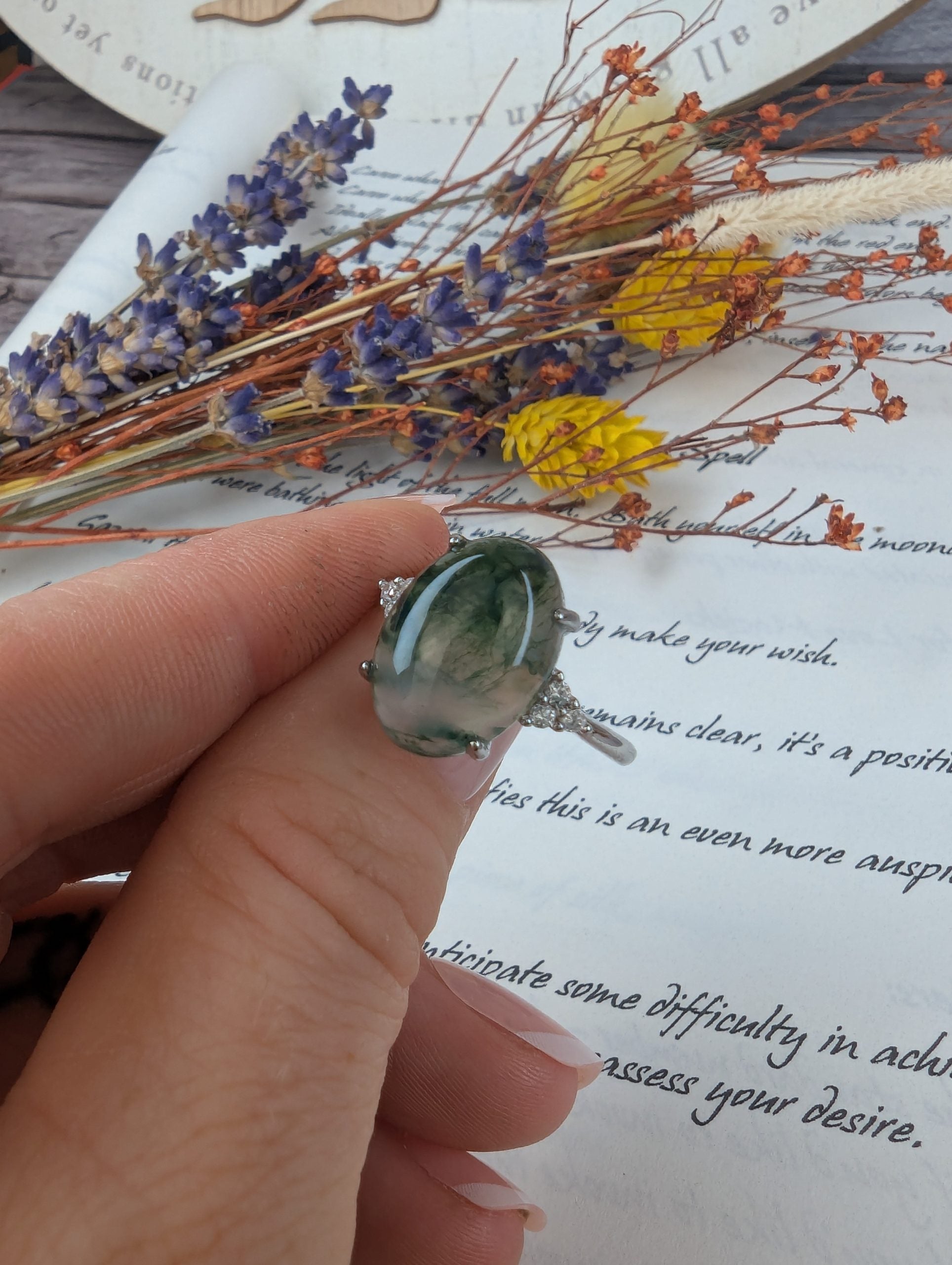 Moss Agate Rings - Three image