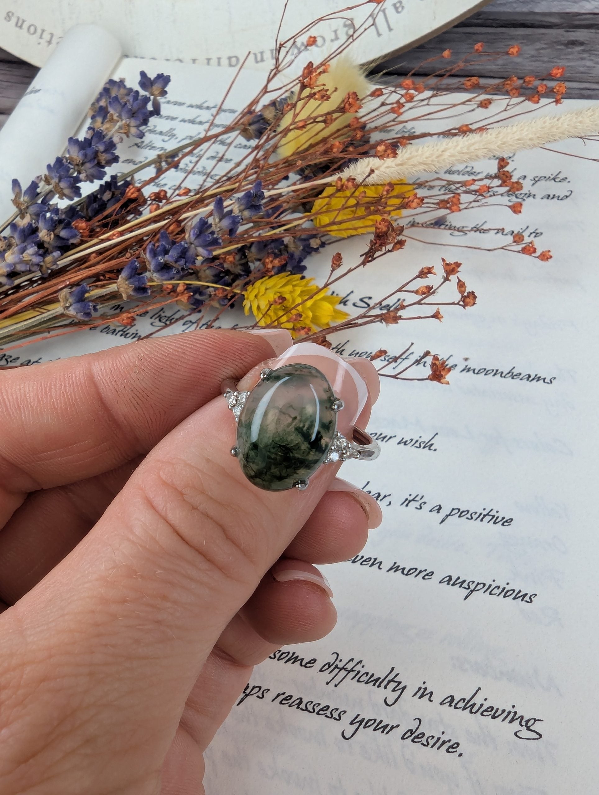 Moss Agate Rings - Four image