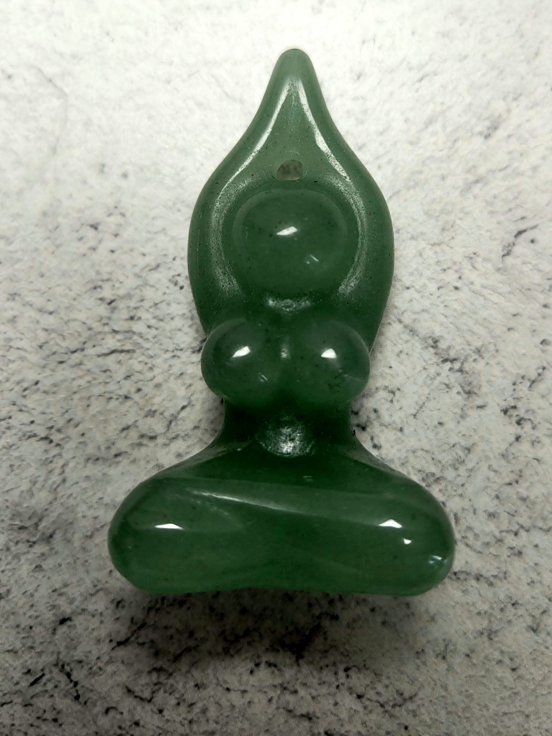 Goddess carving 5cm - Green Adventurine image